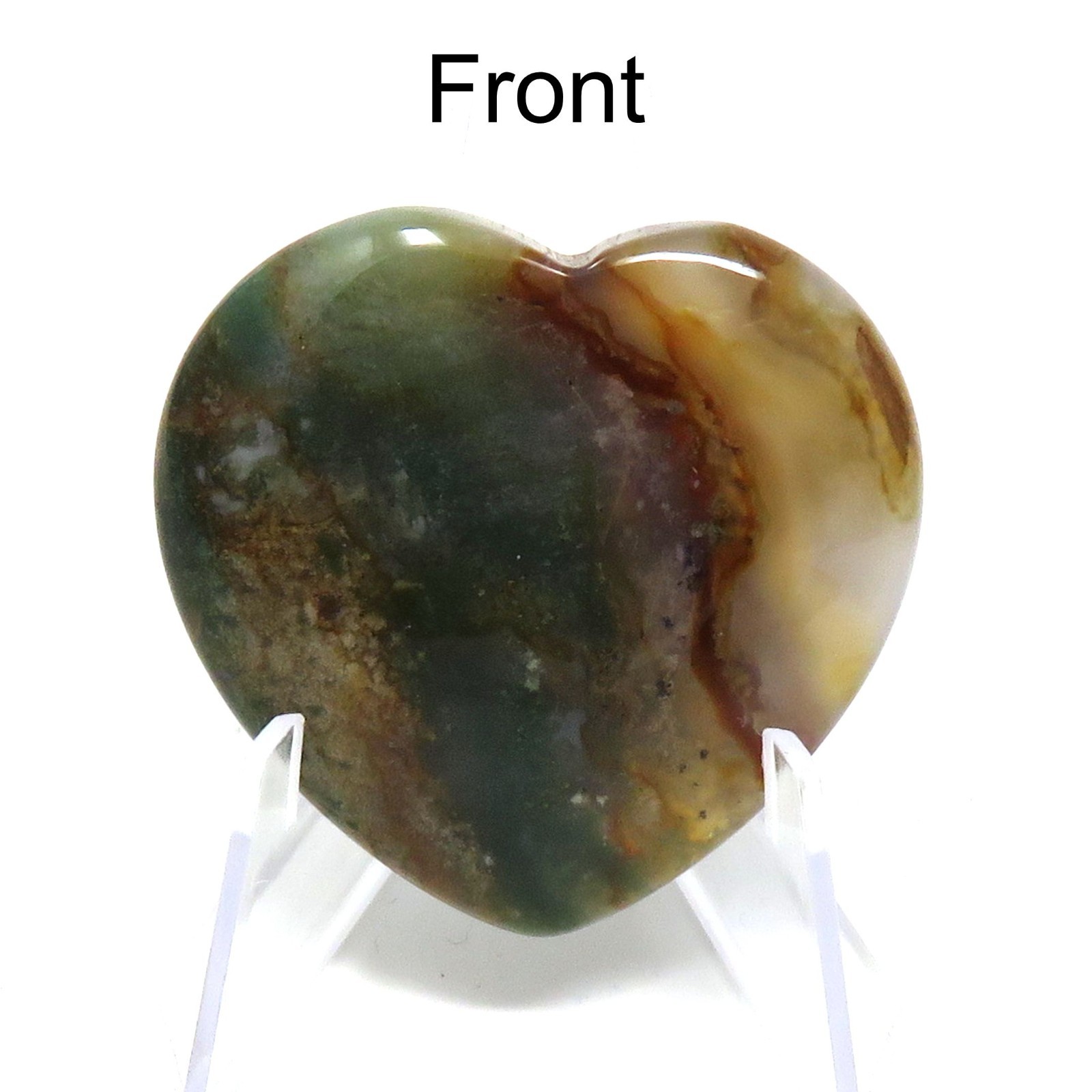Indian Agate Stone Heart #1180- 40mm or 1.5″-Valentines Day Love Pocket Gemstone