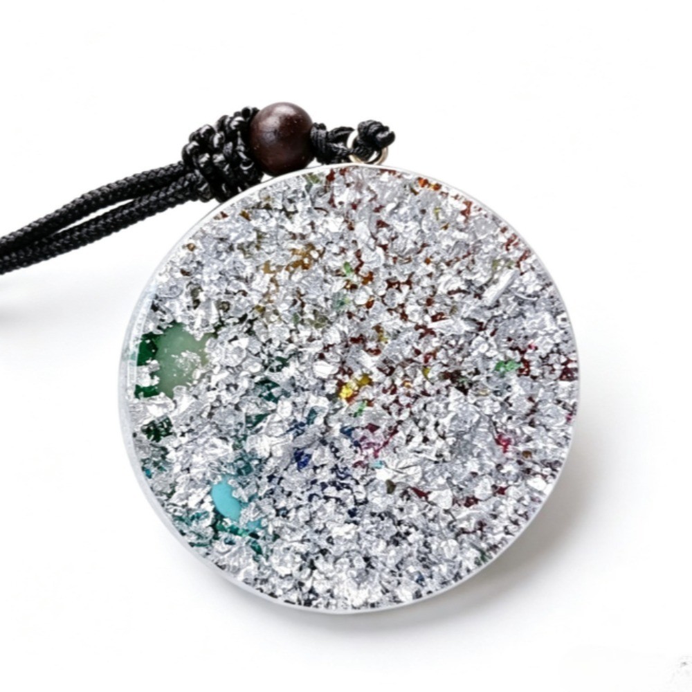 Handmade 7 Chakra Crystal Chips Orgonite Energy Pendant Necklace Reiki Healing