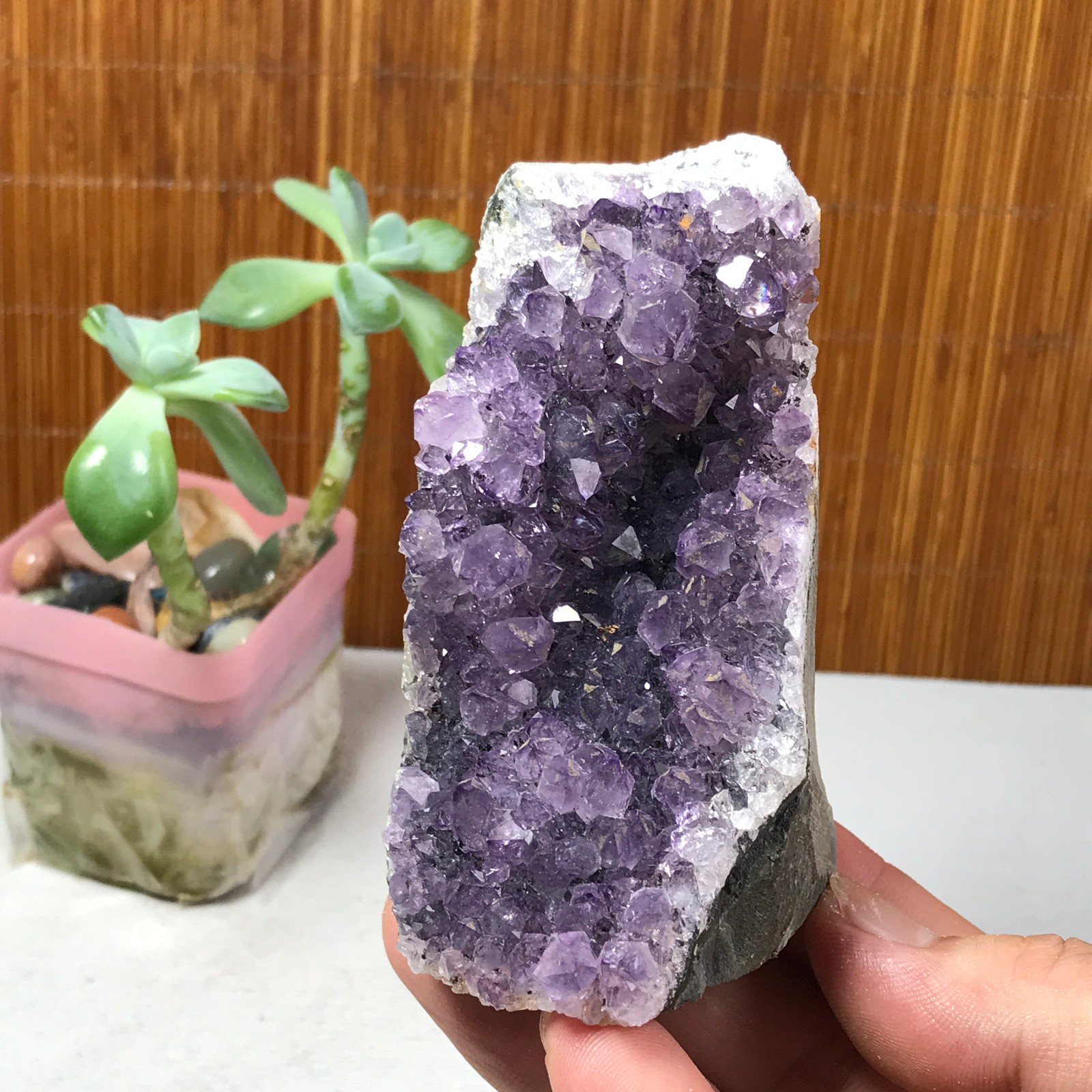 87mm NATURAL amethyst point purple Crystal Cluster Mineral Specimen 221g A1610
