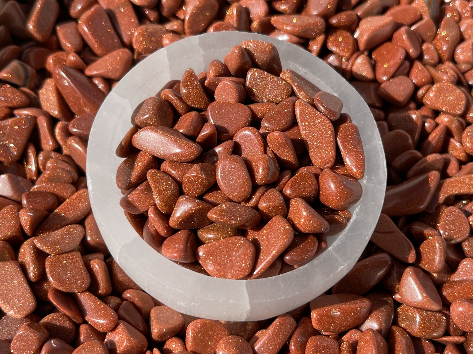 Grade A++ Red Goldstone Semi Tumbled Gemstone Mini Chips 6- 15mm, Bulk Lot