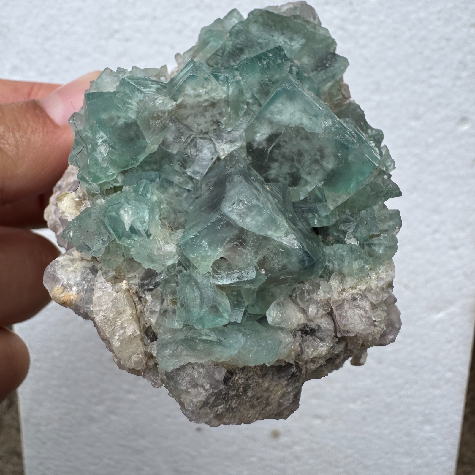 205g Natural Green cube FLUORITE Quartz Crystal Cluster Mineral Specimen