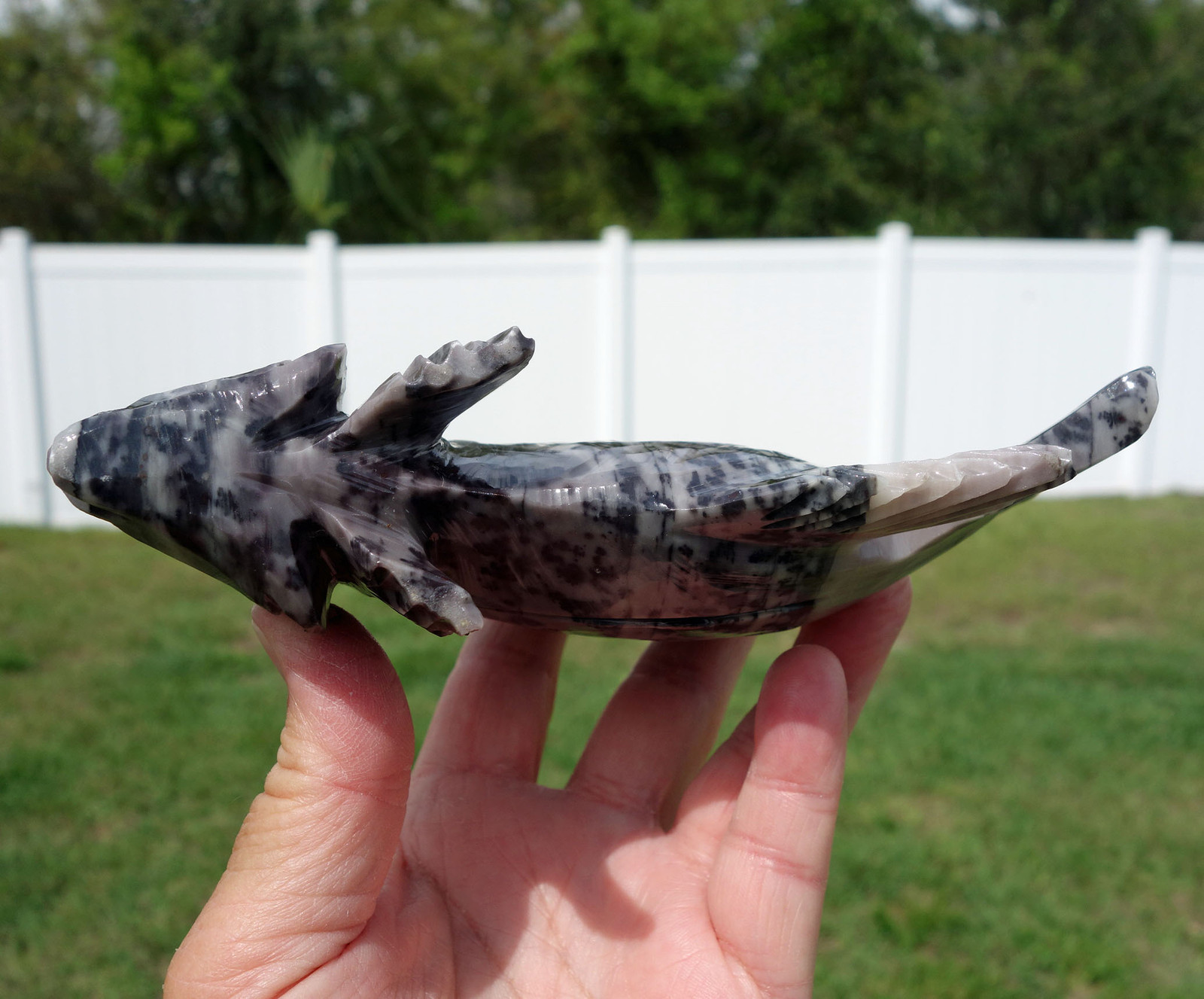 Jasper & Dolomite Calcite Crystal FISH Carving TOTEM FETISH For the Fish Lover