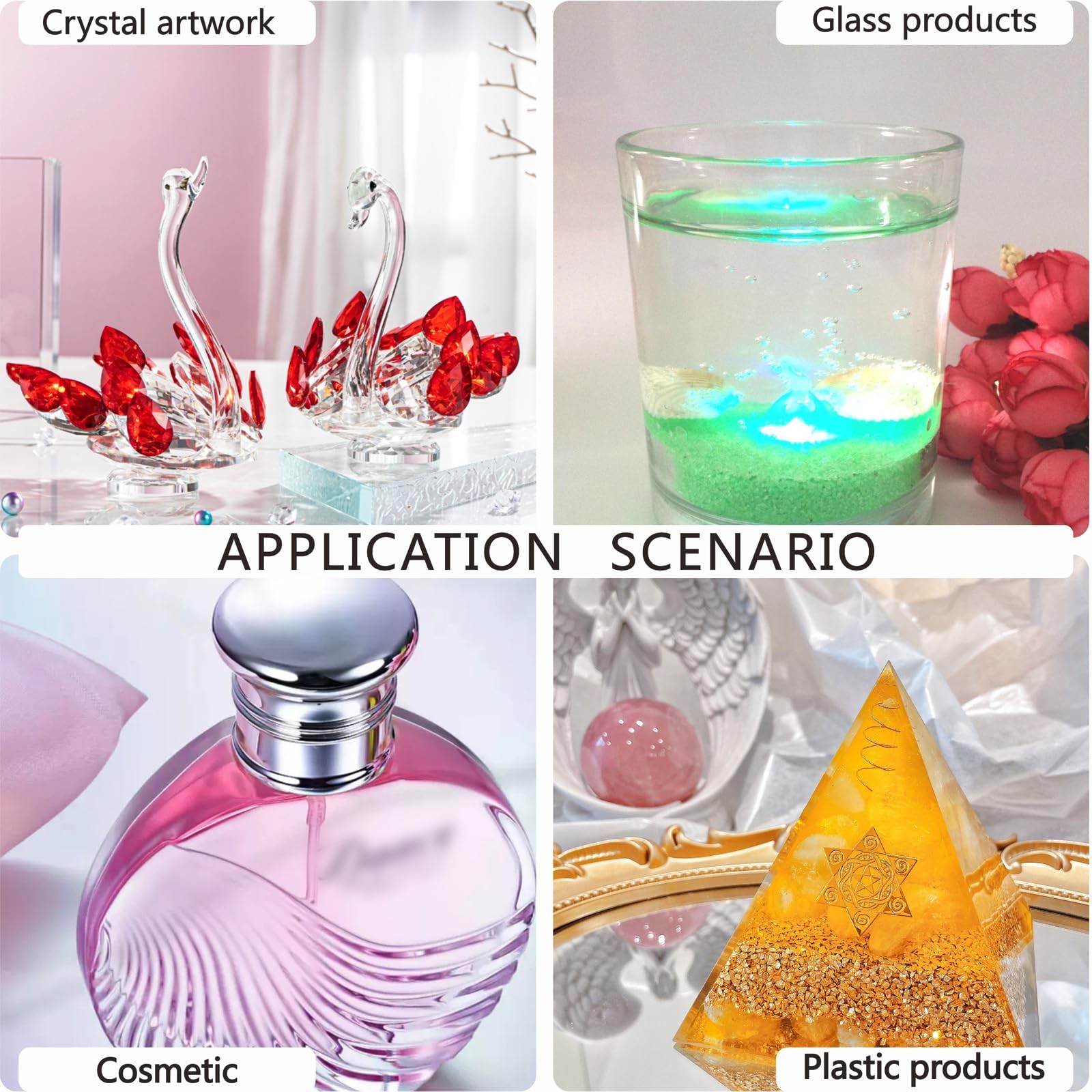 6 Inch Rectangular LED Display Stand Base For 3D Crystal Art Colorful Light Lamp