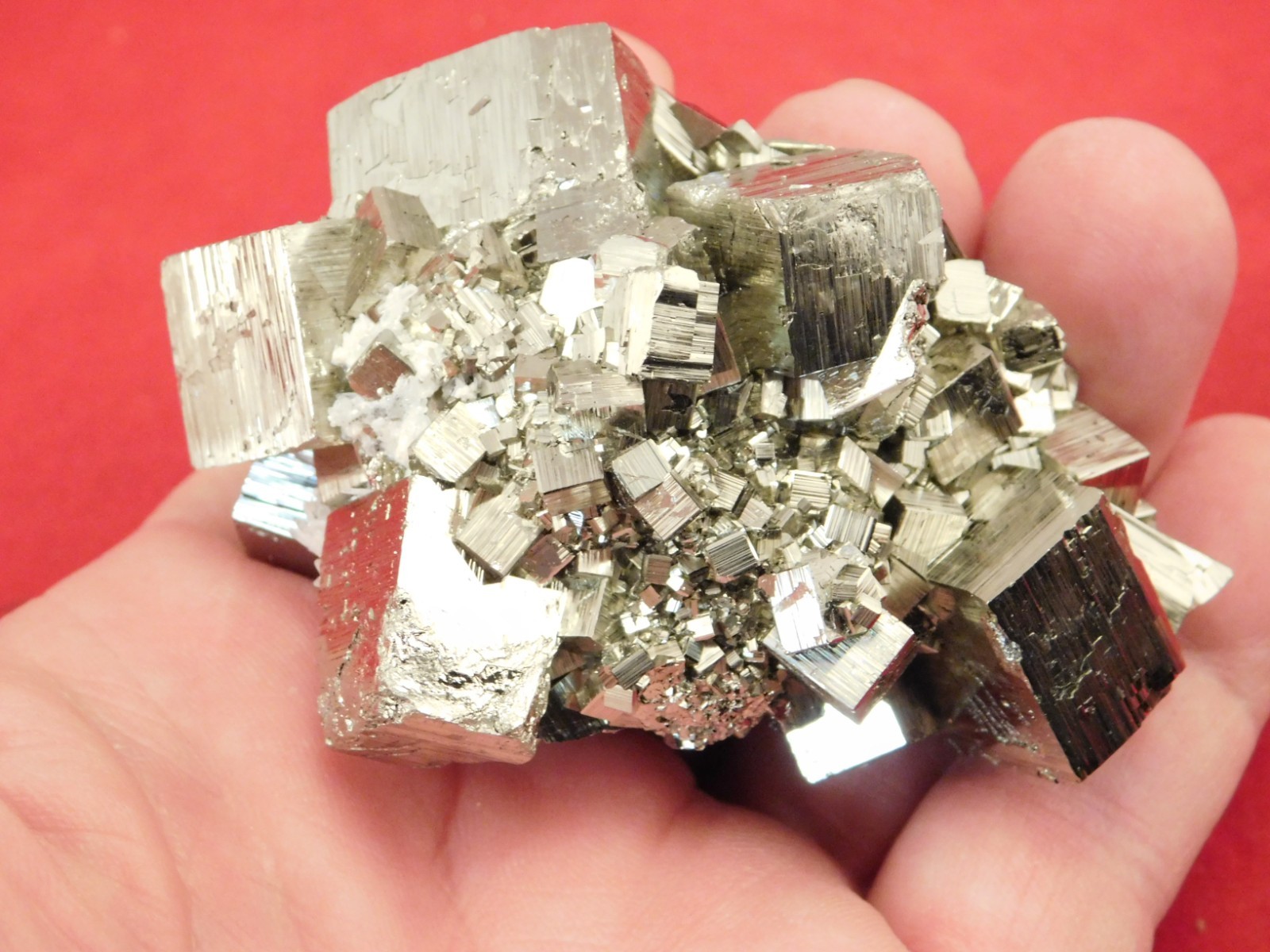 wOw! Larger! Super Nice! PYRITE Crystal CUBE Cluster Huanzala Mine Peru 247gr