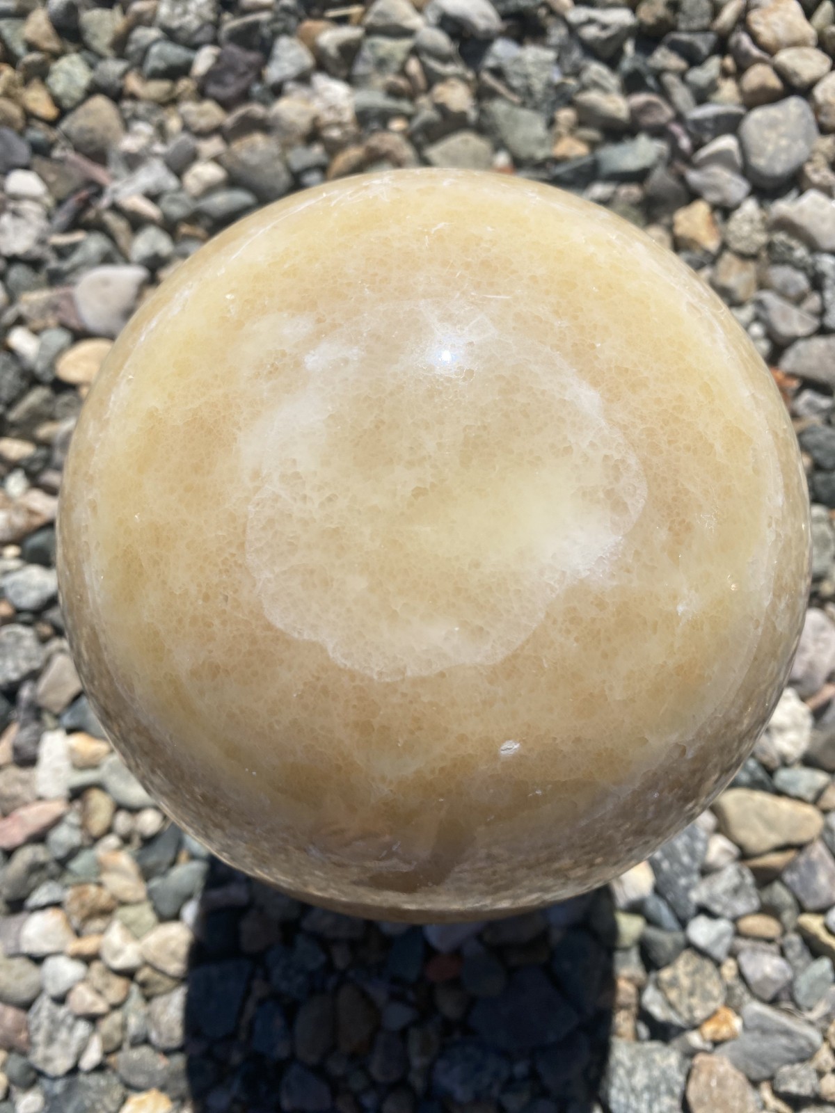 LARGE 20 LB POUND Citrine Crystal Ball and Holder – 6 IN INCHES DIAMETER – NICE!