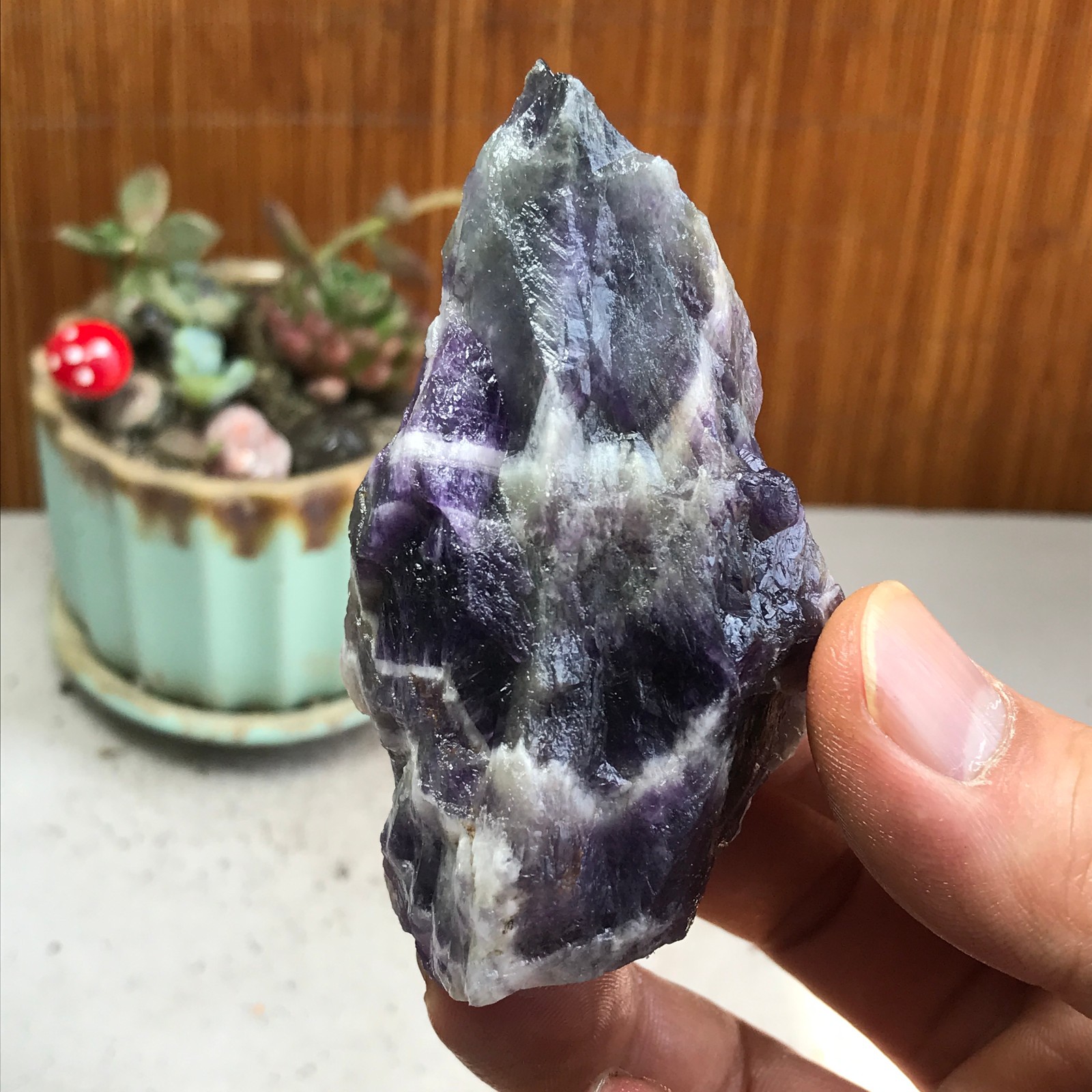 75-39-35mm Natural Dreamy amethyst Crystal gemstone Rough Mineral Specimen A4790
