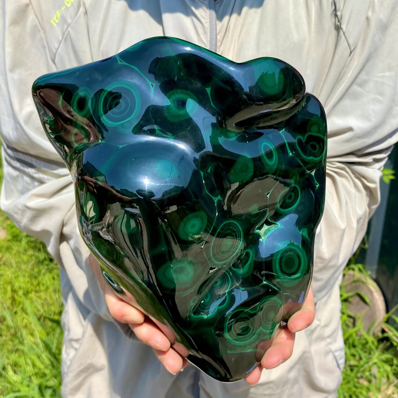7.16LB Natural glossy Malachite transparent cluster rough mineral sample