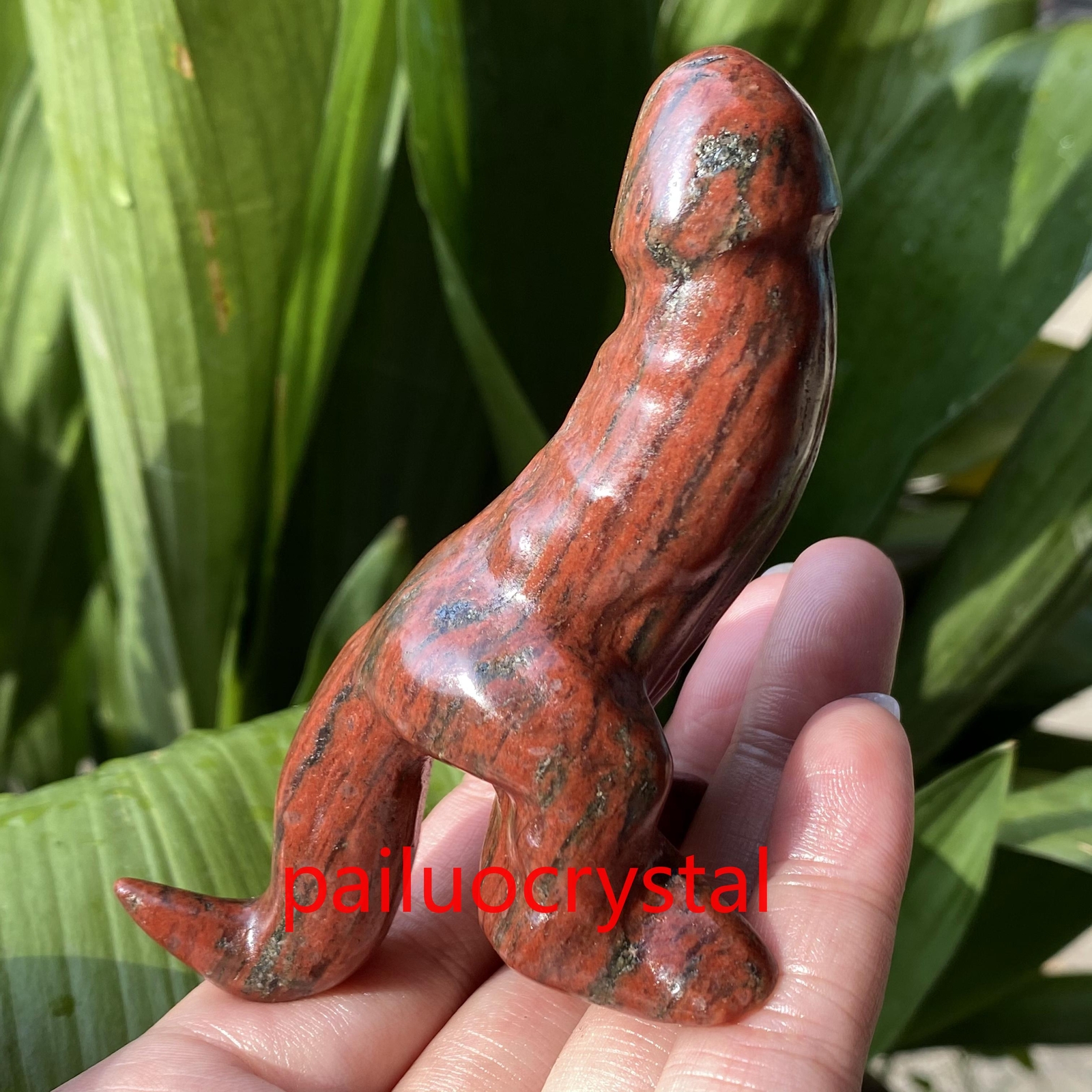 1pc Natural Sesame red Male Penis Quartz Crystal Skull Carved Figurines 3.8″