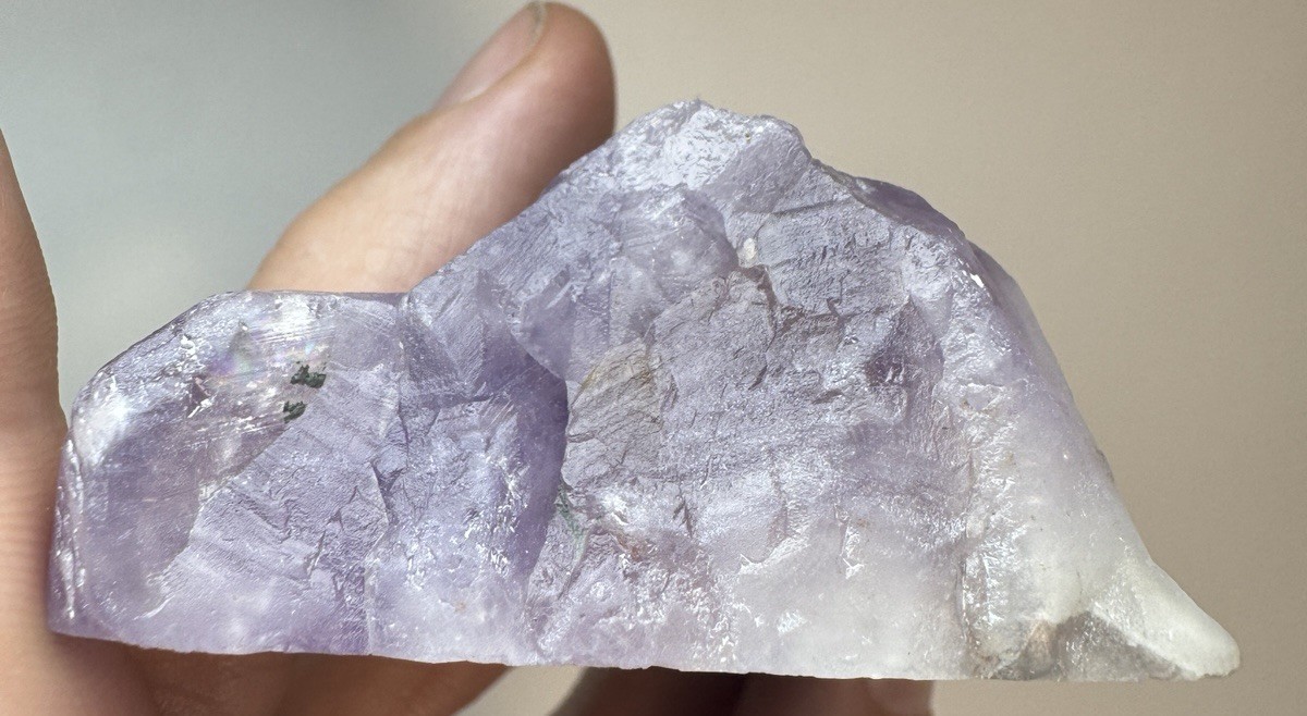 Boreal Amethyst Crystal Auralite23 Natural Phantom Reveal On Polished Face