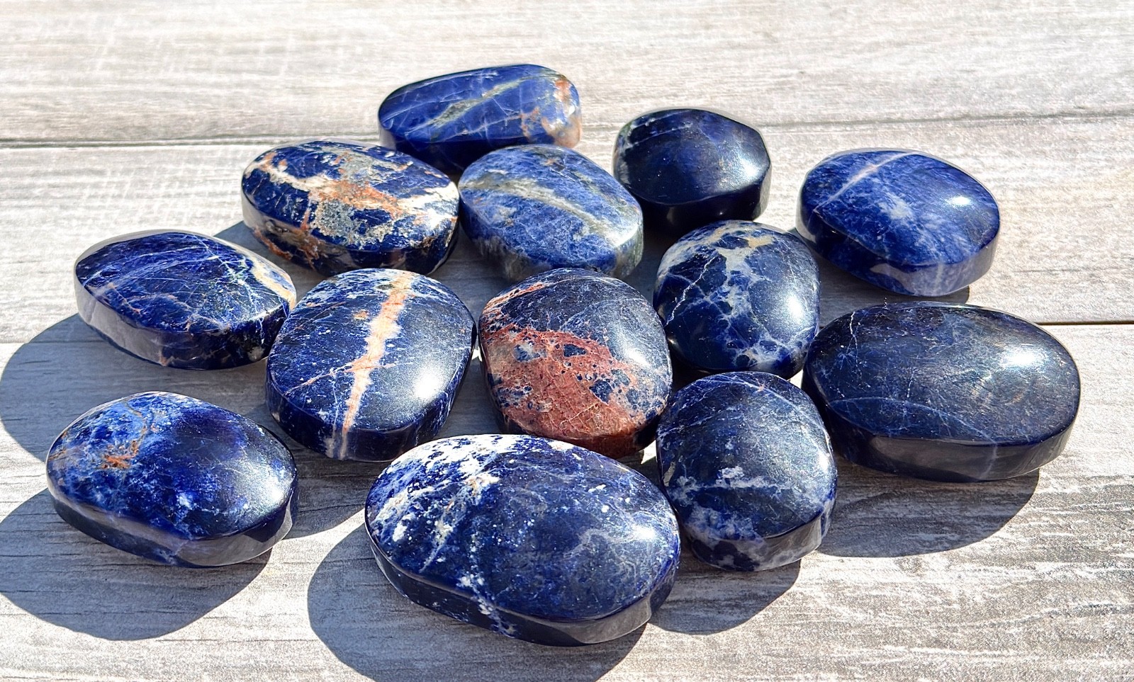 Wholesale Lot 2 Lbs Natural Sodalite Palm Stone Crystal Healing