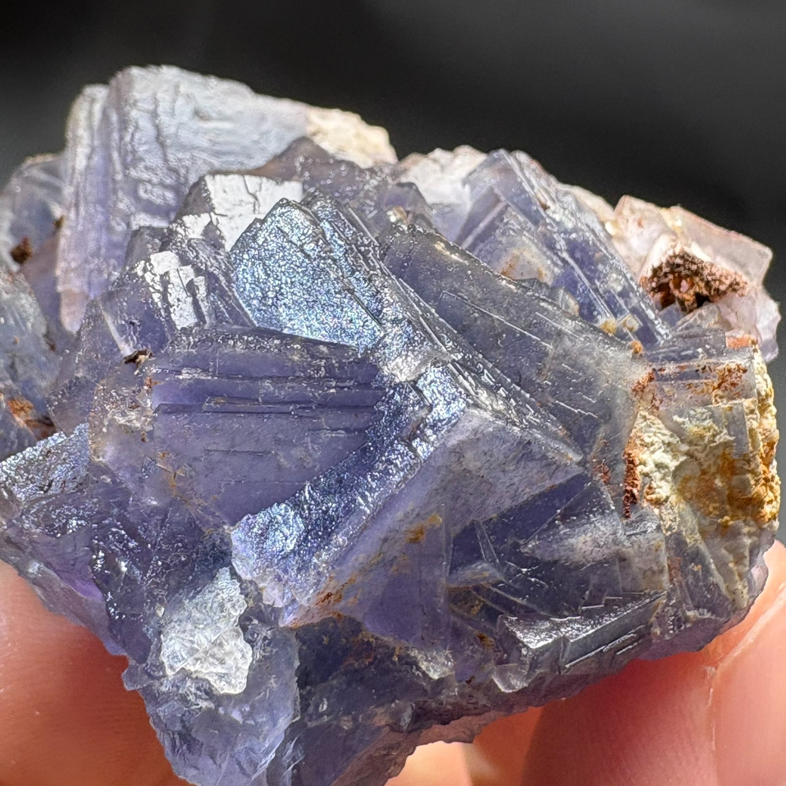 Rare Blue Phantom Fluorite Cluster Stepped Natural Crystal Raw Mineral Specimen