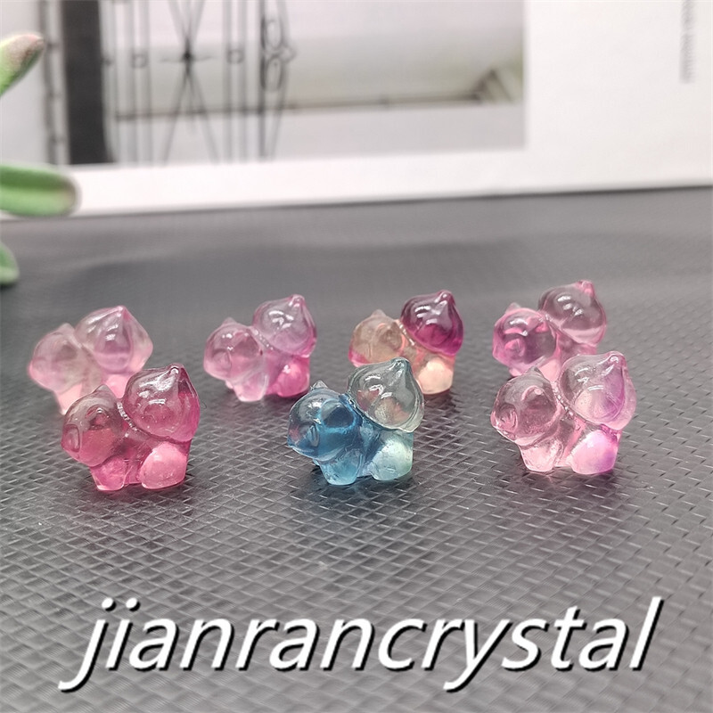 5pcs Natural Fluorite skull Carved Mini Quartz Crystals Skull Healing