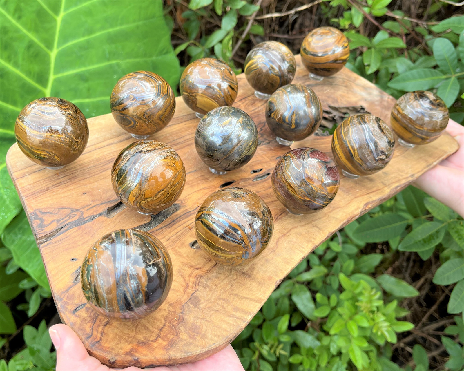 Gold Tiger Eye Crystal Sphere, LARGE 2″ Sphere + Stand (Gold Tiger Eye Sphere)