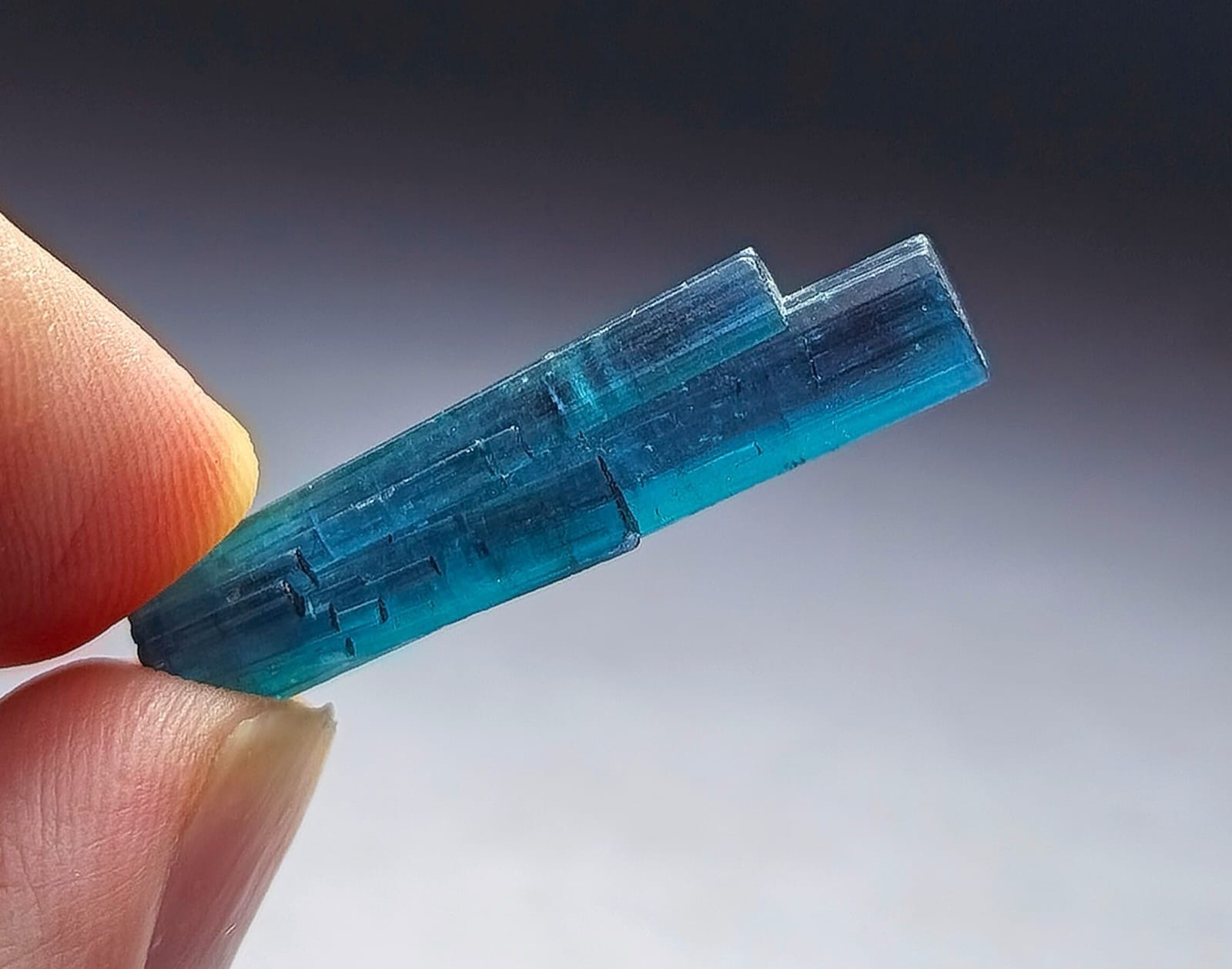 Beautiful Open Color Indicolite DT Tourmaline Crystal From Afg Spray Shape