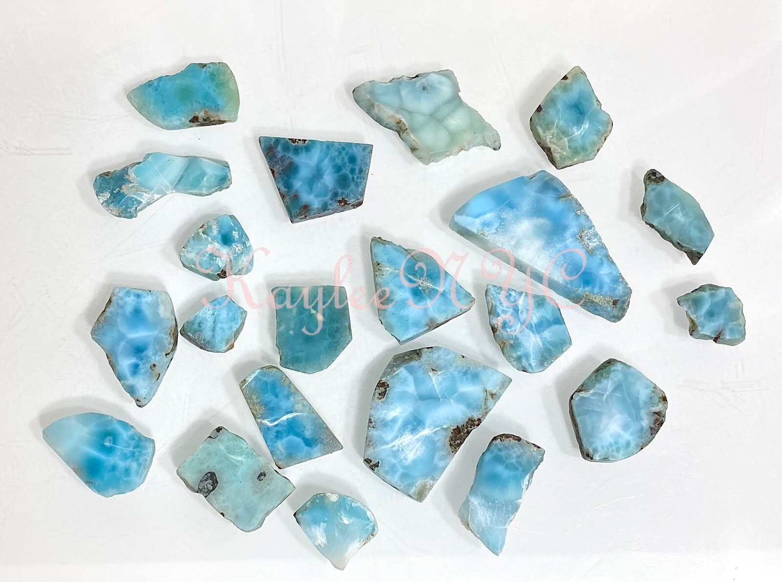 Wholesale Lot 1/2 Lb Natural Larimar Small Slabs Crystal Healing Energy