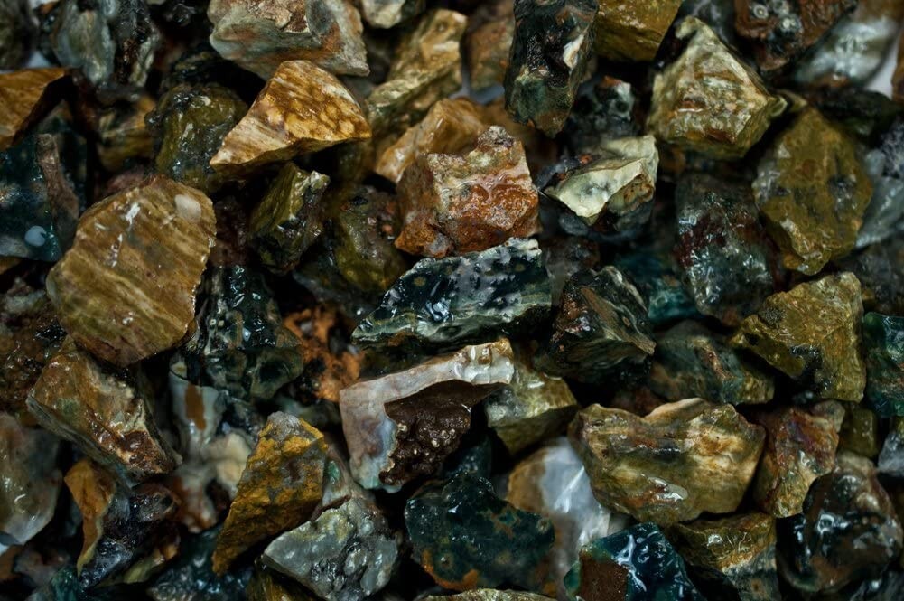 1/2 lb Sea Jasper Rough Stones – Natural Crystal Mineral Rock Specimens Tumbling