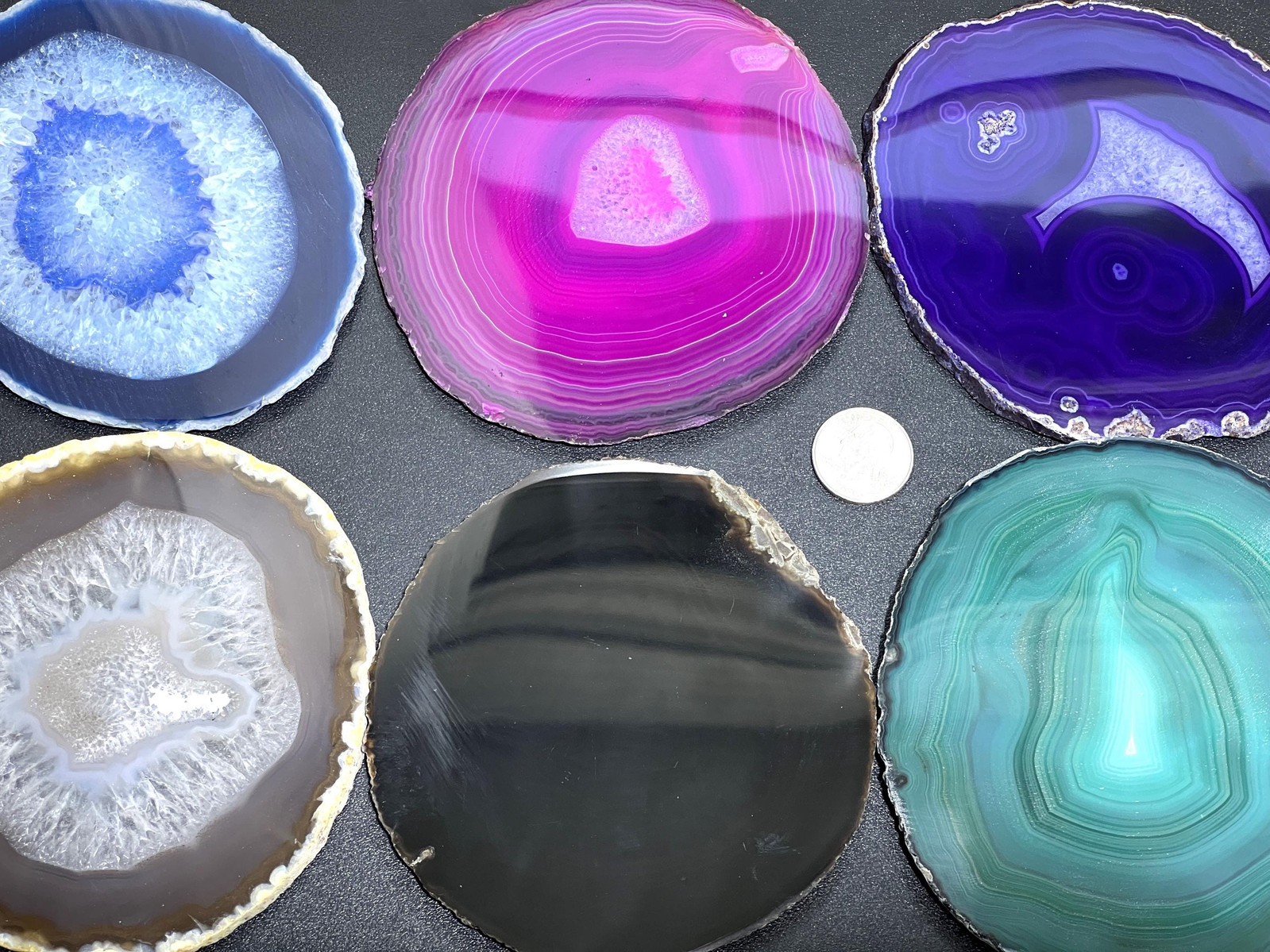 Large Round Circular Agate Slices (By The Piece)(5 – 5.5 Inches)(Size #5)