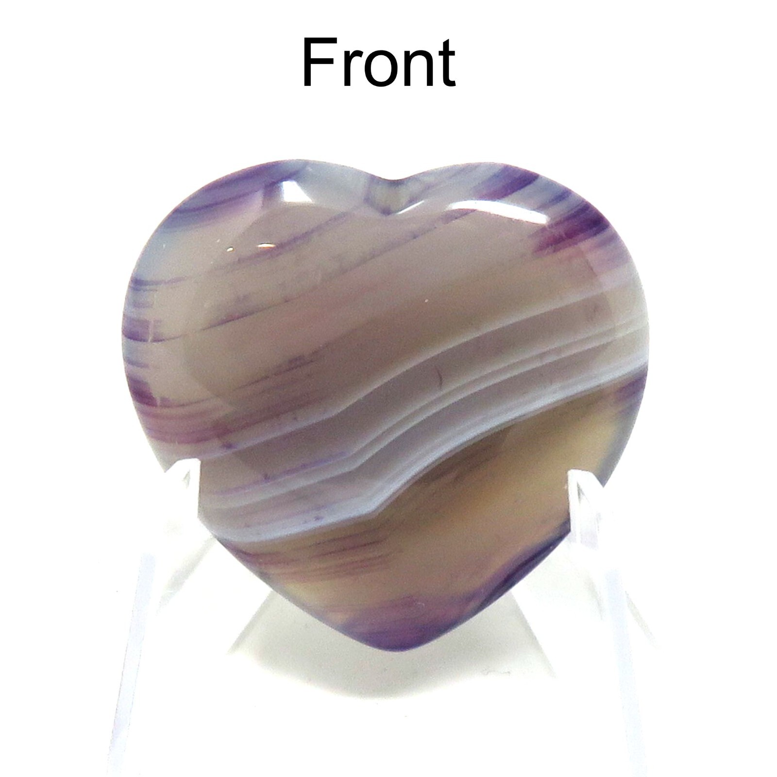 Light Purple Agate Stone Heart #1018 – 35mm or 1.37in Valentines Day Love Stone