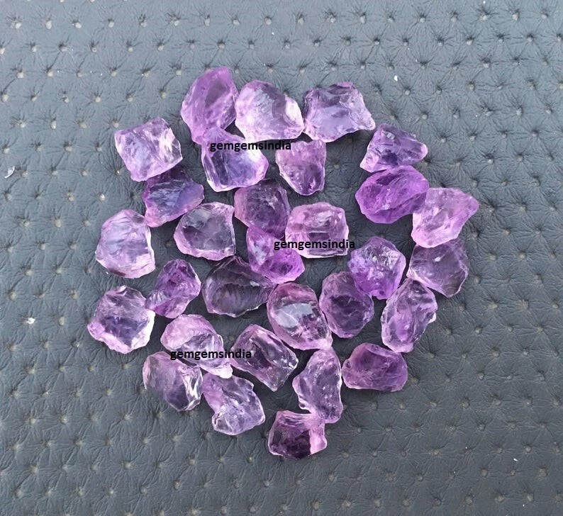 AAA+ Beautiful Pink Amethyst 10 Piece Raw 10-13 MM Pink Amethyst Rough Gemstone