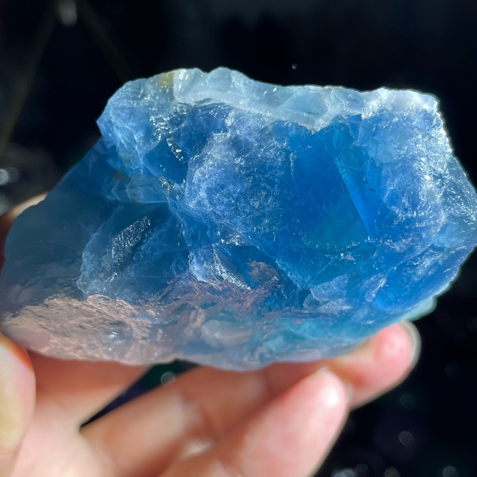 305g Natural Rough Dark Blue Fluorite Quartz Crystal Raw Stone Specimen Healing