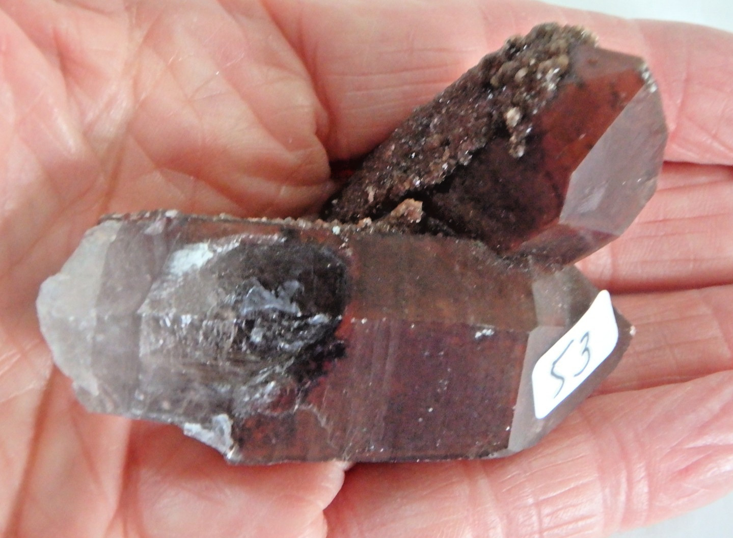Crystal Red Hematite on Quartz $53 Morocco 54.7 grams key