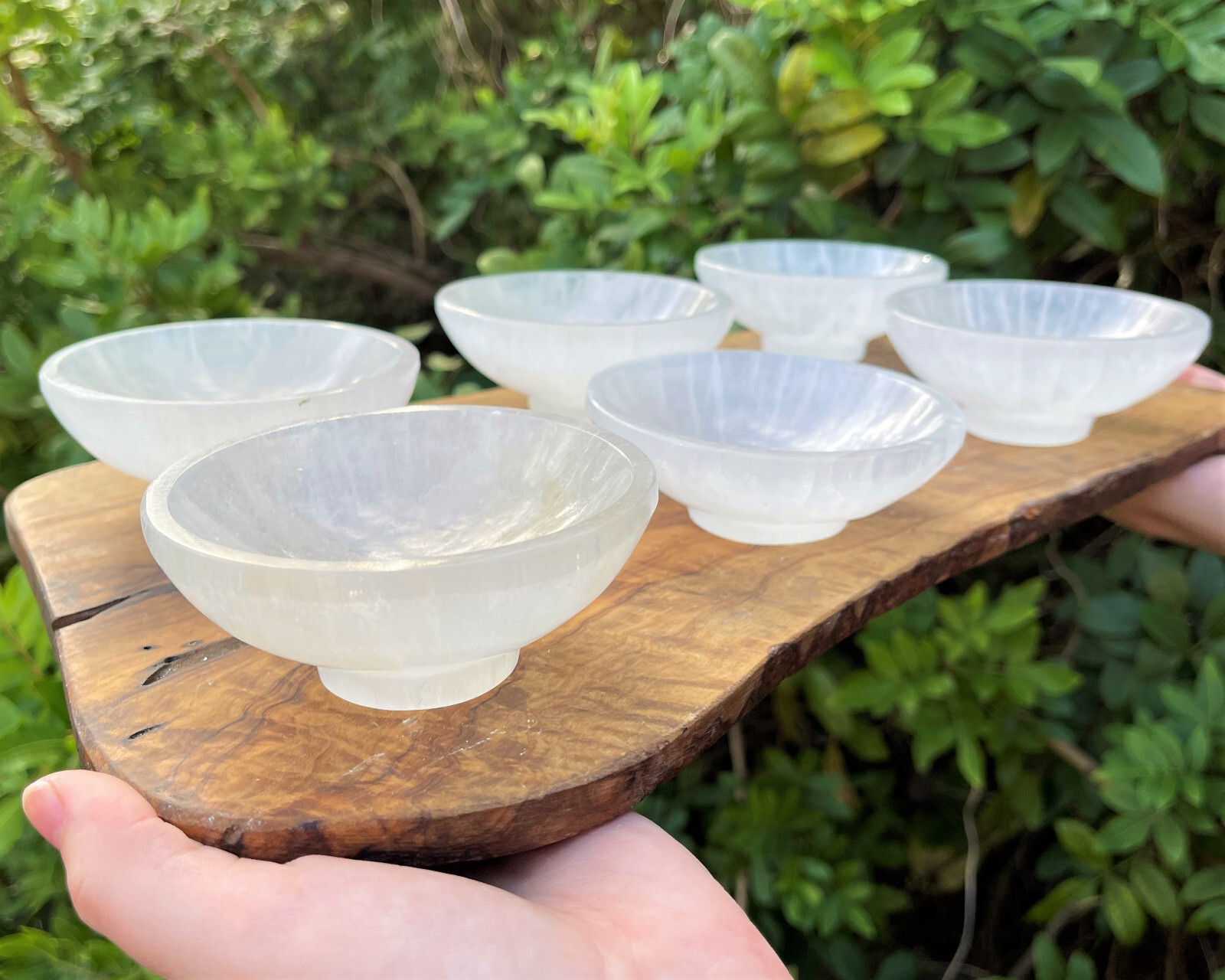 Selenite Crystal Bowls with Pedestal, Large 4″ Charging Bowl (Decor, Altar Bowl)