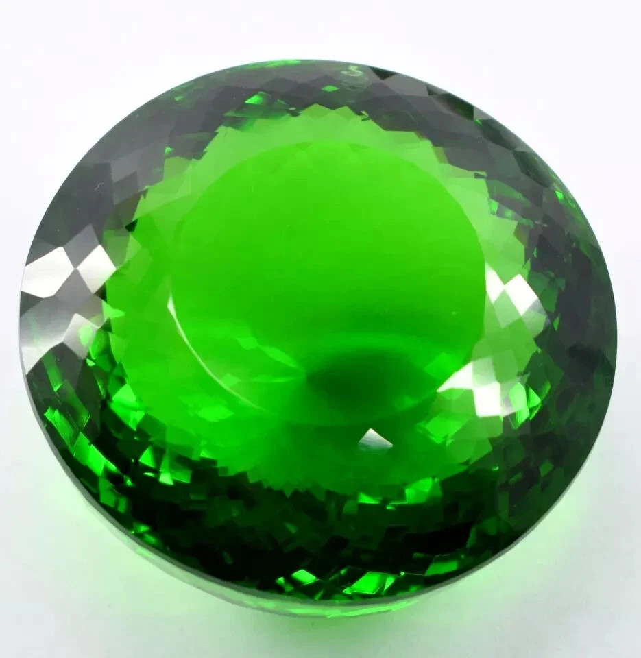 Natural 2000 Ct EGL Certified London Big Round Cut Green Topaz Loose RG Gemstone