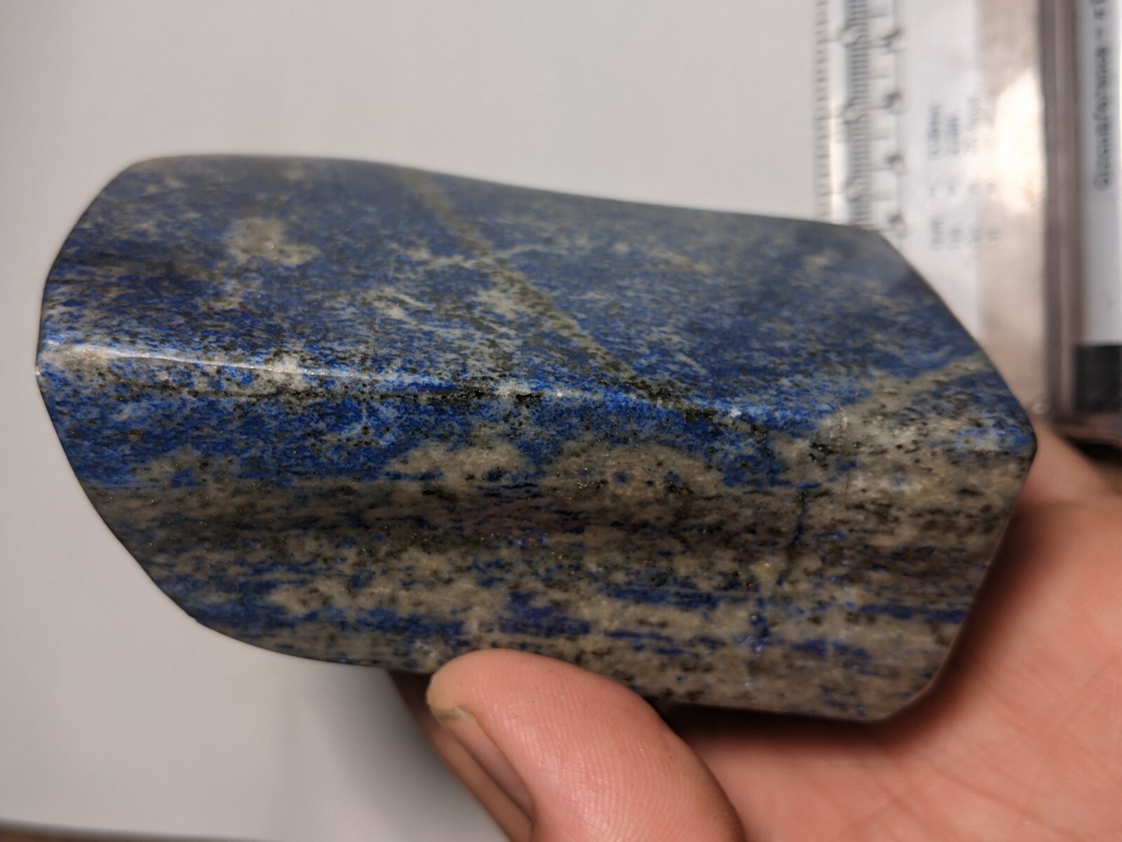 Huge 640g Fully Polished Lapis Lazuli Freeform Crystal Slab Large Big Display