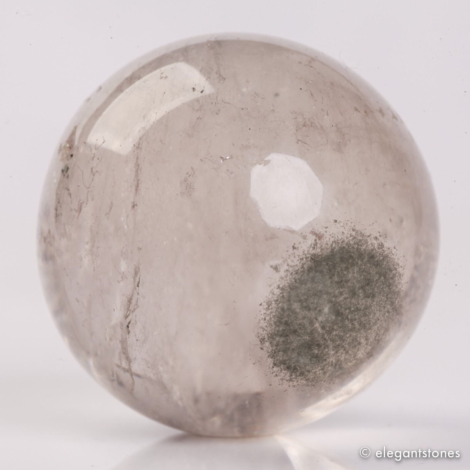 57g34mm Natural Garden/Phantom/Ghost/Lodolite Quartz Crystal Sphere Healing Ball