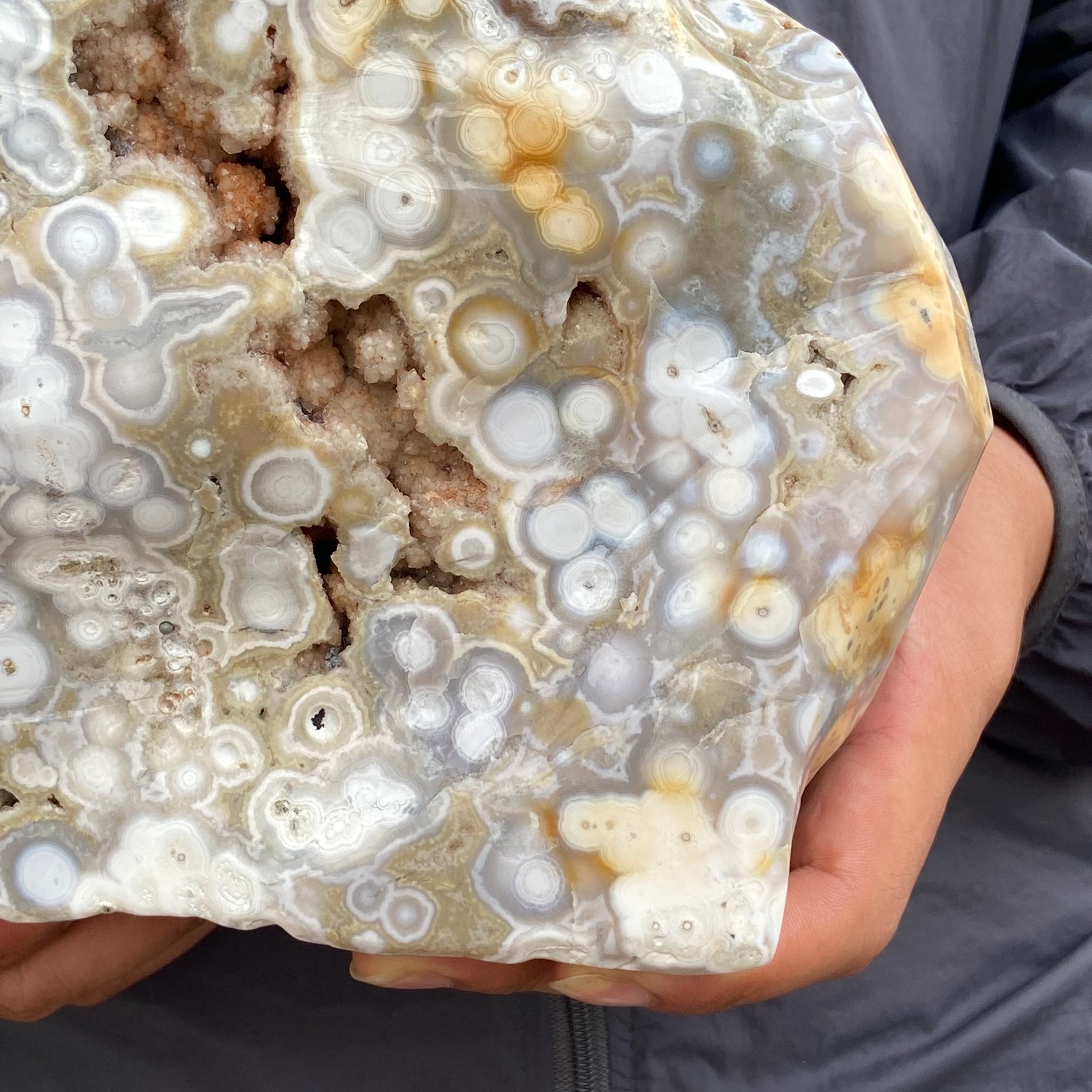 6LB 8th Vein Natural Ocean Jasper Freeform & Druzy Crystal Mineral Specimen