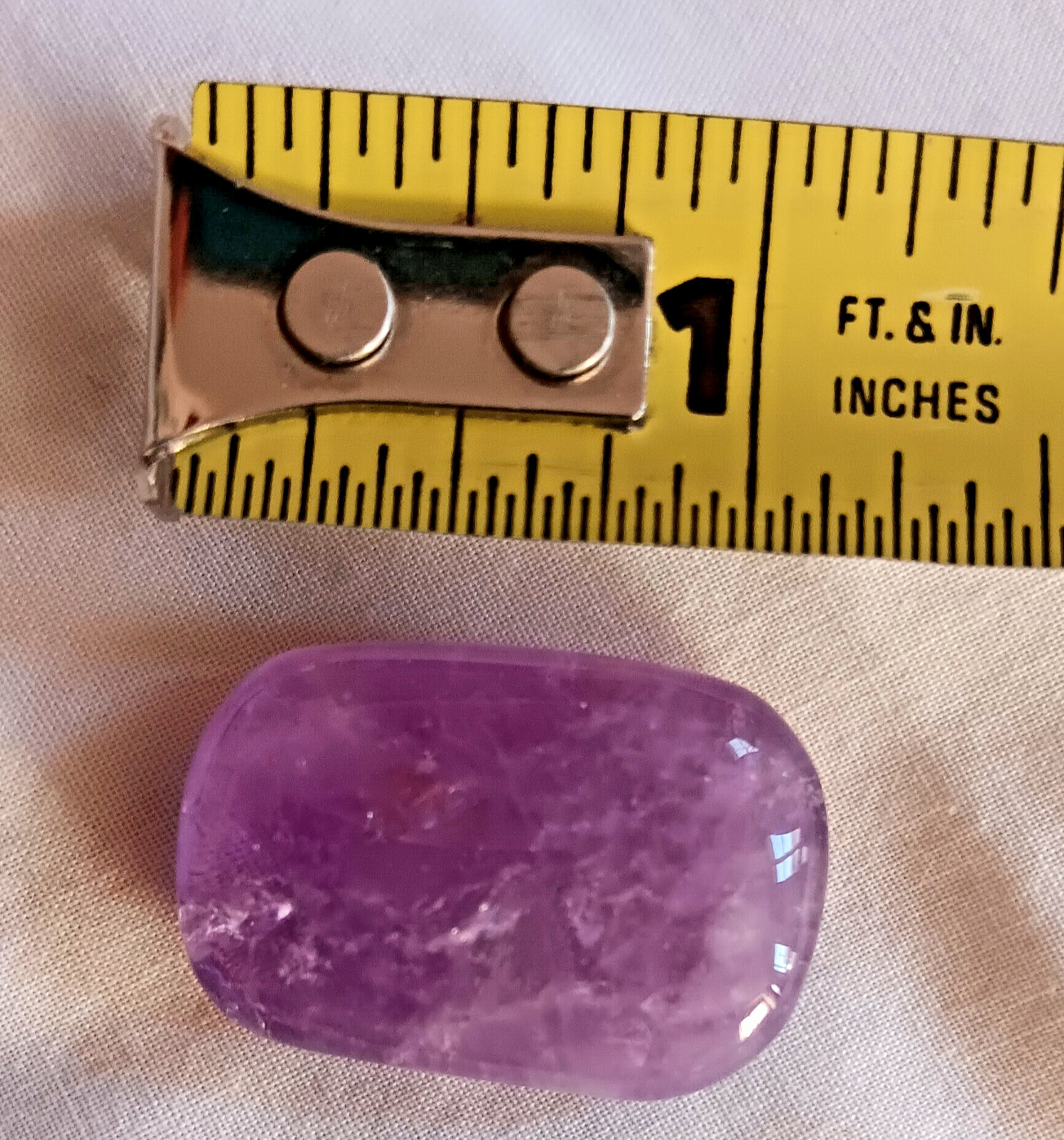 PURPLE AMYTHYST SMALL TUMBLED STONE SPECIMEN JEWEL QUALITY 1″ X .75 X .25″ XLNT