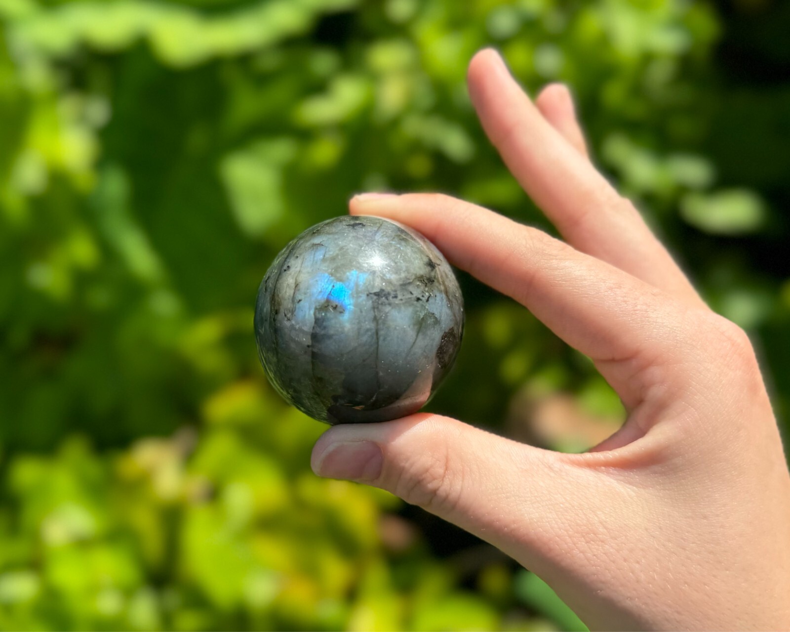 Labradorite Crystal Sphere LARGE 1.75 – 2″ Sphere (A Quality Labradorite Sphere)