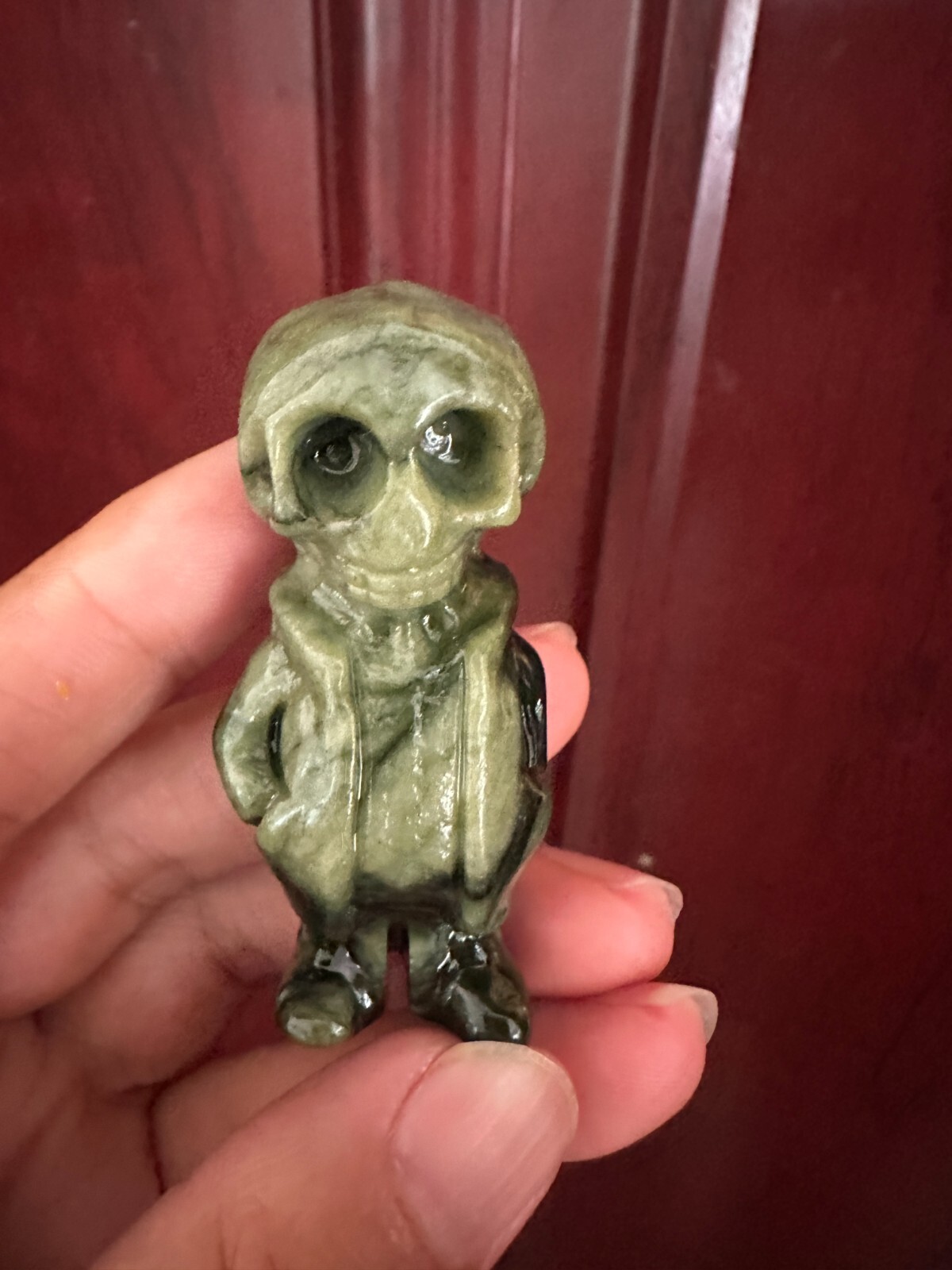 1pc Natural ophiolite Quartz Carved skull Crystal Reiki decor gift