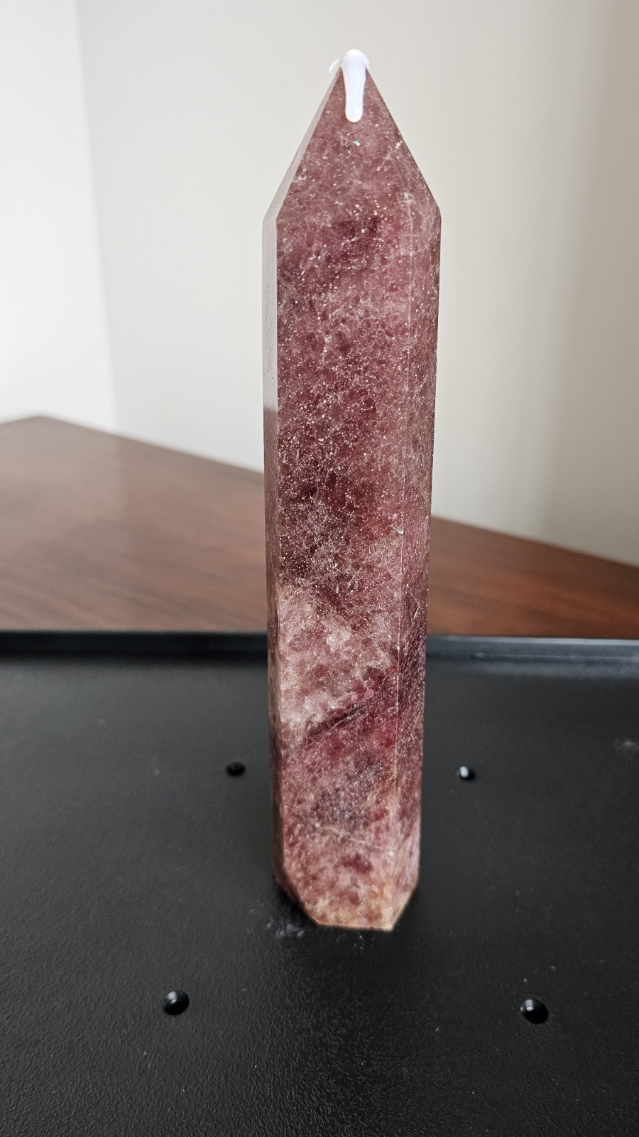 9in Strawberry Quartz Tower (Obelisk) Natural Crystal (6″ Base Circumference)
