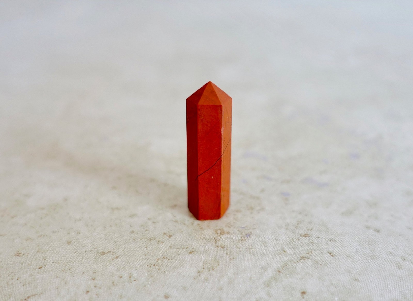Red Jasper Stone Single Point Healing Natural Crystal Quartz Wand Reiki Energy H