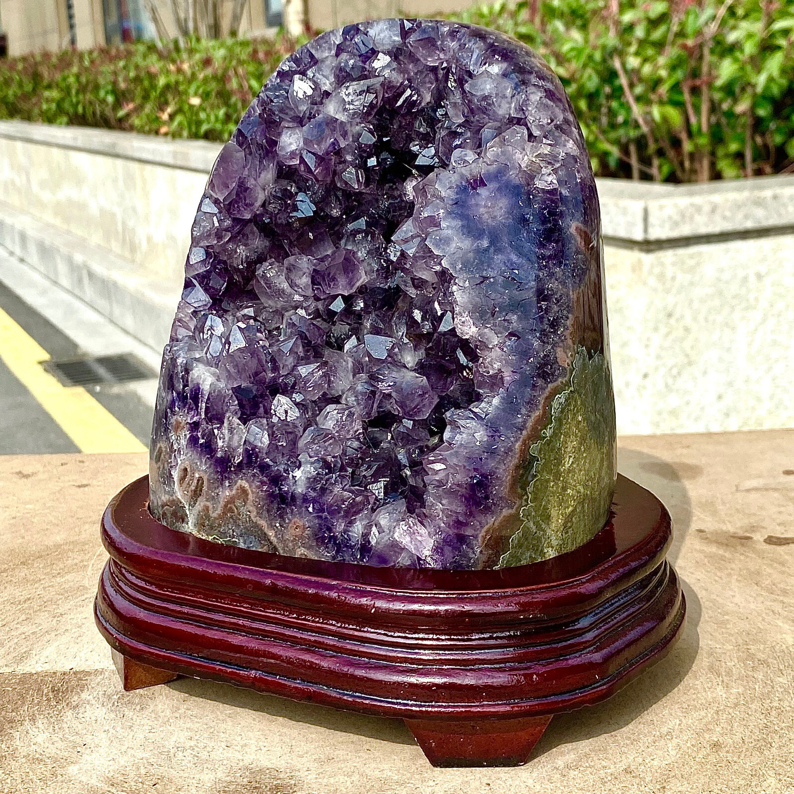 10.34LB Natural Uruguayan Amethyst Quartz Cave Geode Crystal Healing+base