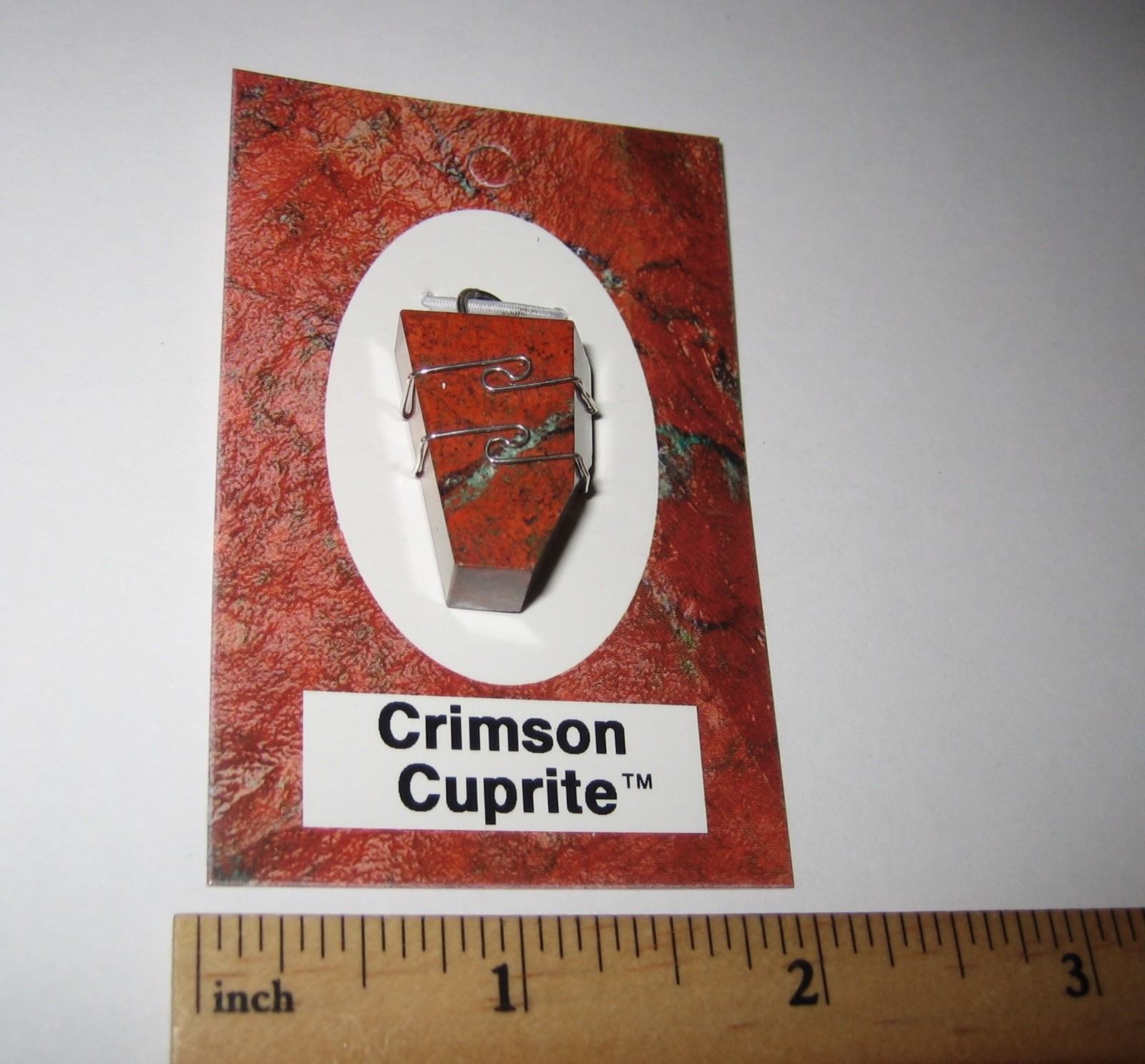 0.85″ POLISHED RARE CUPRITE STONE MINERAL STERLING SILVER WIRE WRAP PENDANT *3