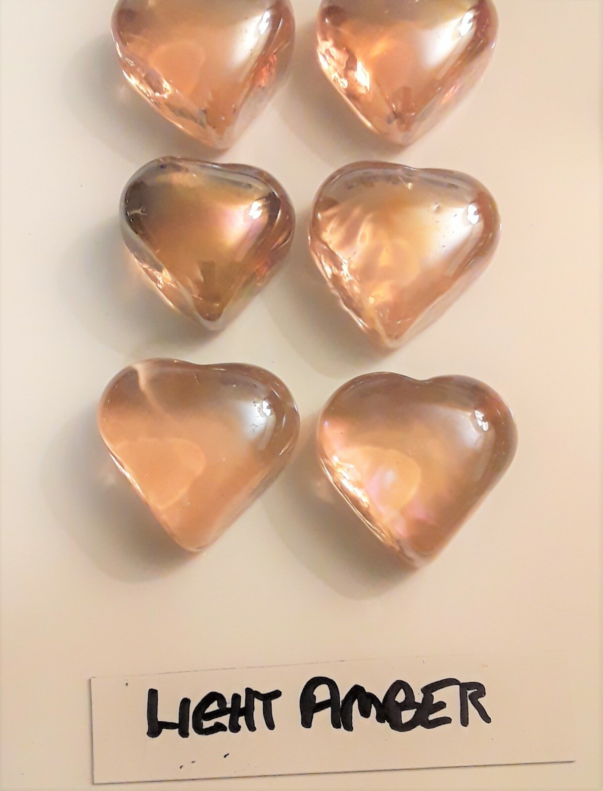 Gratitude Stone – Glass Heart Token Love Gift COLORS or CLEAR !