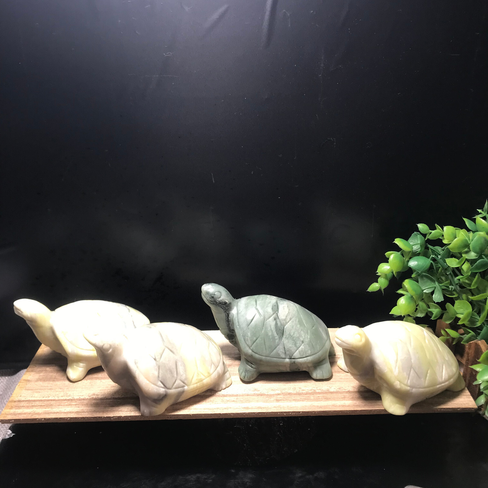 350g Green Jasper Quartz Hand Carved Crystal tortoise 01