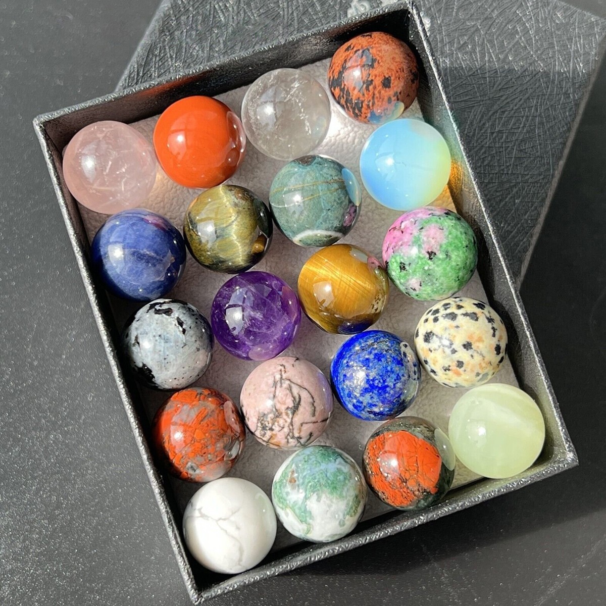 20mm Solid Gemstone Polished Rocks Minerals Crystal Healing Orb Ball Sphere