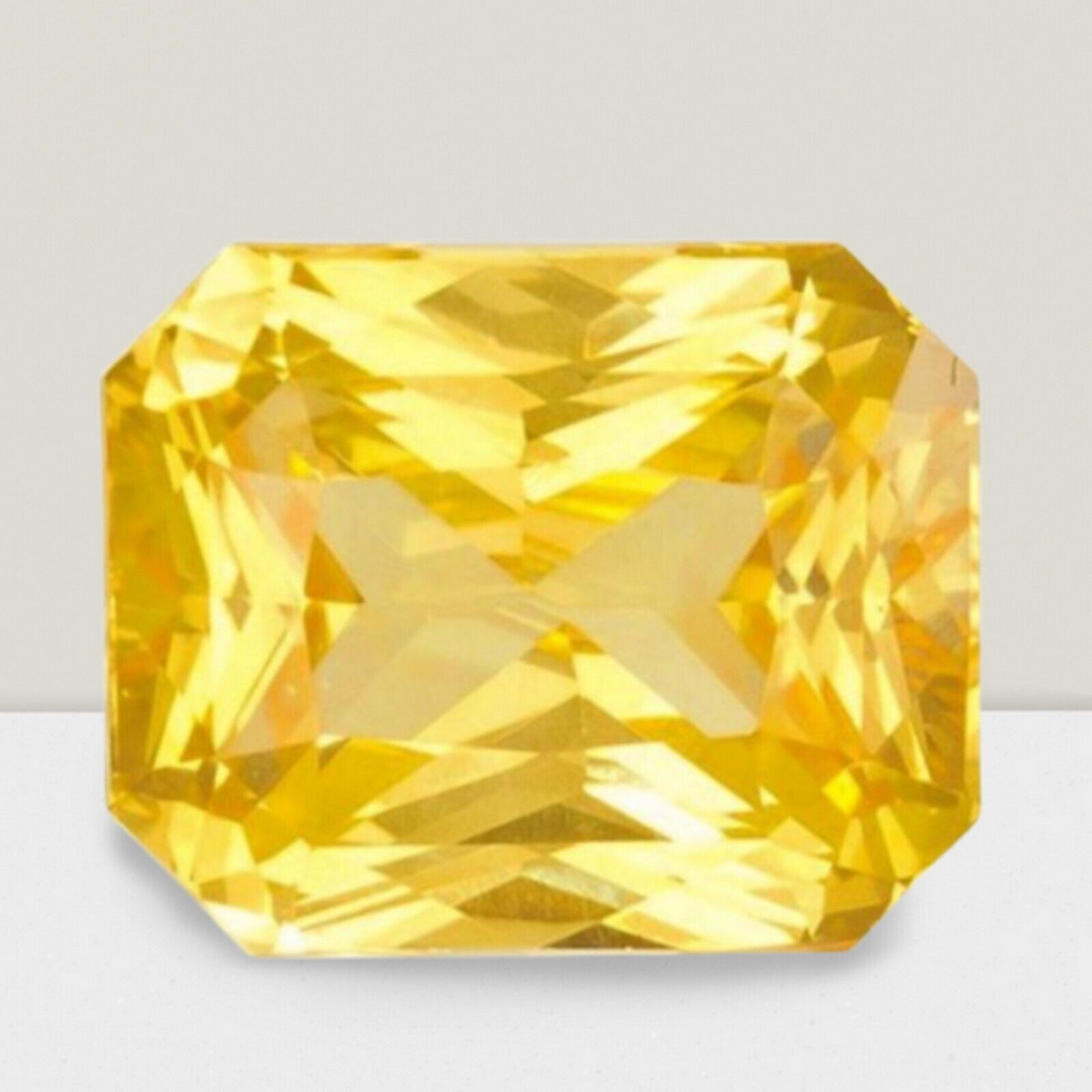 Yellow Sapphire Octagon Cut Gemstone 5.1 Cts – 12×10 mm Flawless Loose Gem