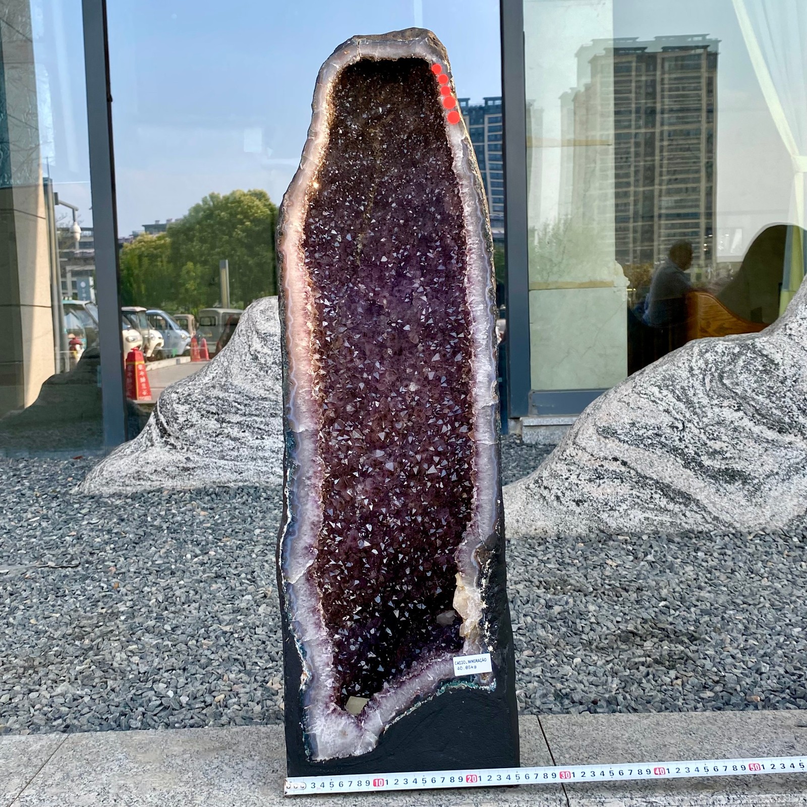 88.8LB Natural Amethyst Geode Quartz Crystal Cluster Cathedral Energy healing