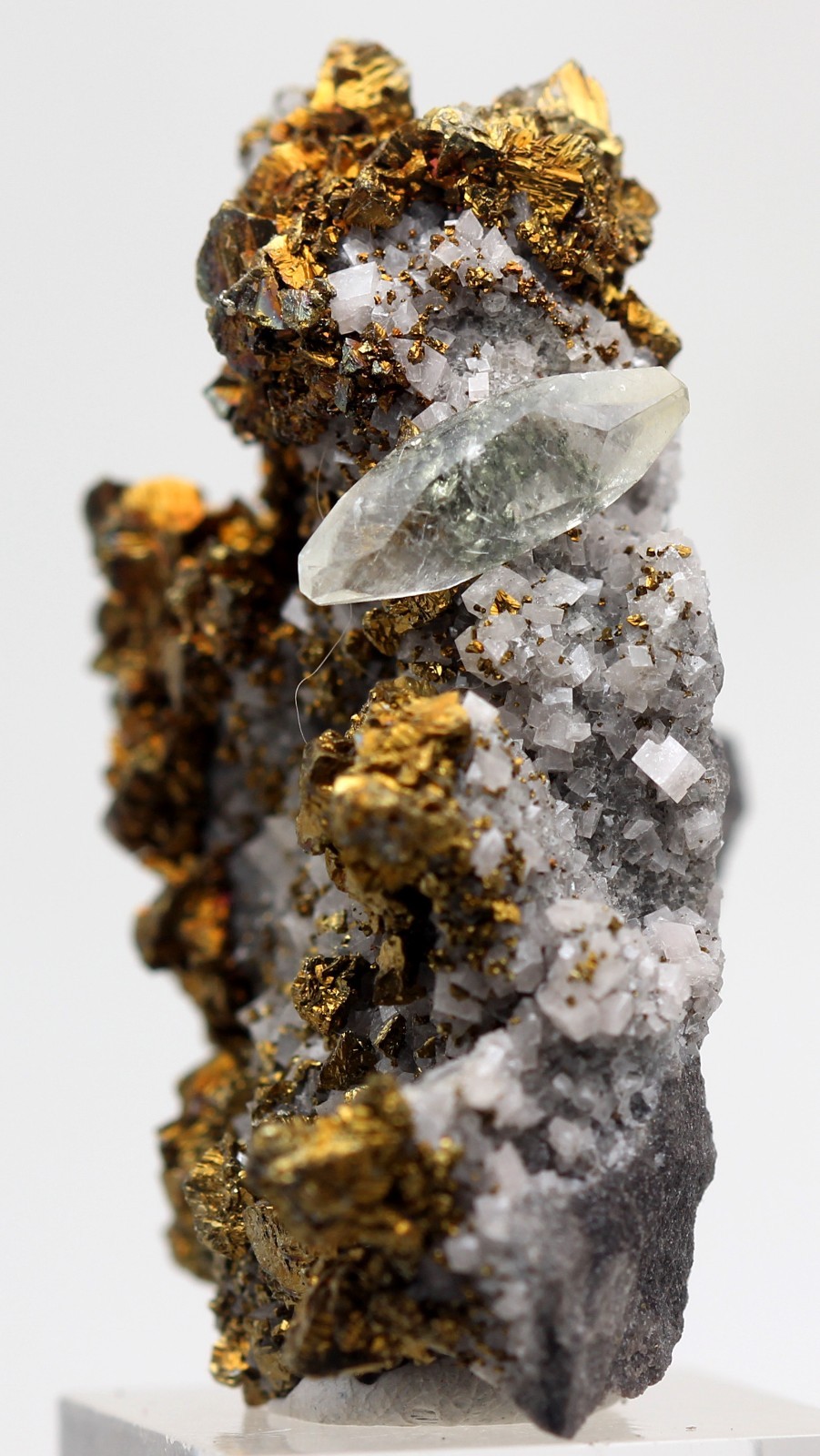 Stellar Beam CALCITE Dogtooth Chalcopyrite Crystal Mineral Specimen Cluster