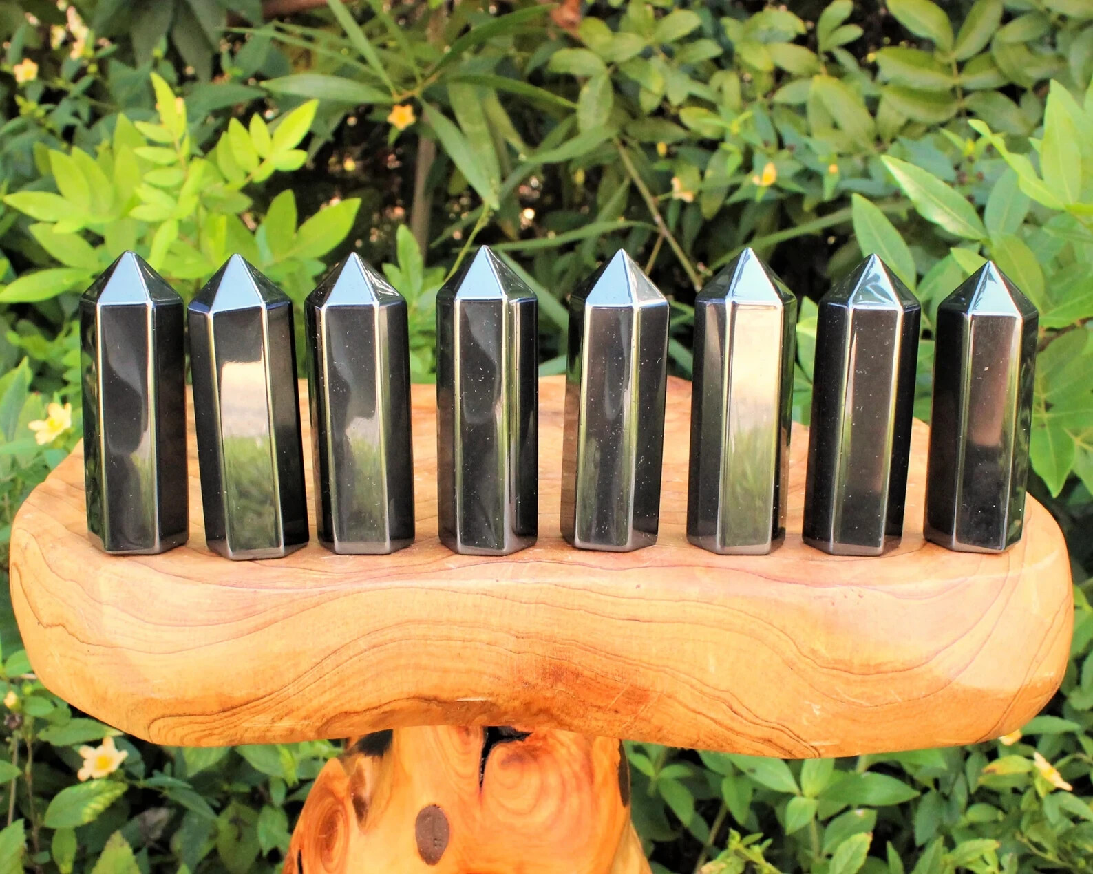 Natural Hematite Tower Tip Healing Protection Obelisk Crystal Specimen Decor