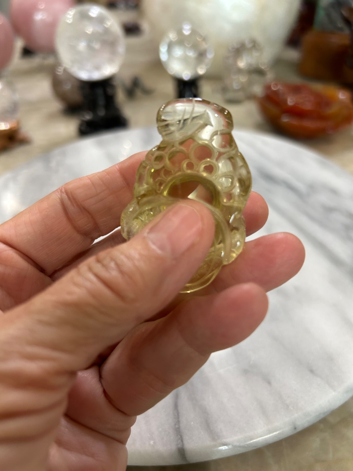 Citrine golden toad 3 legged money Toad carving small feng shui