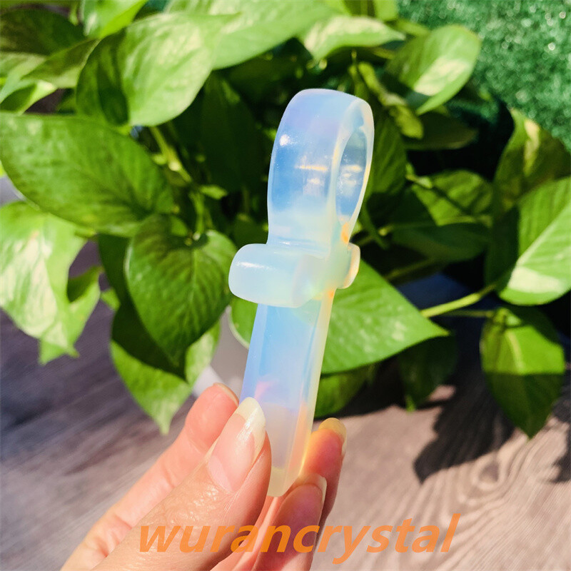3″+ Natural Quartz Crystal Obsidian point Anka Life Key Life Symbol Cross gift