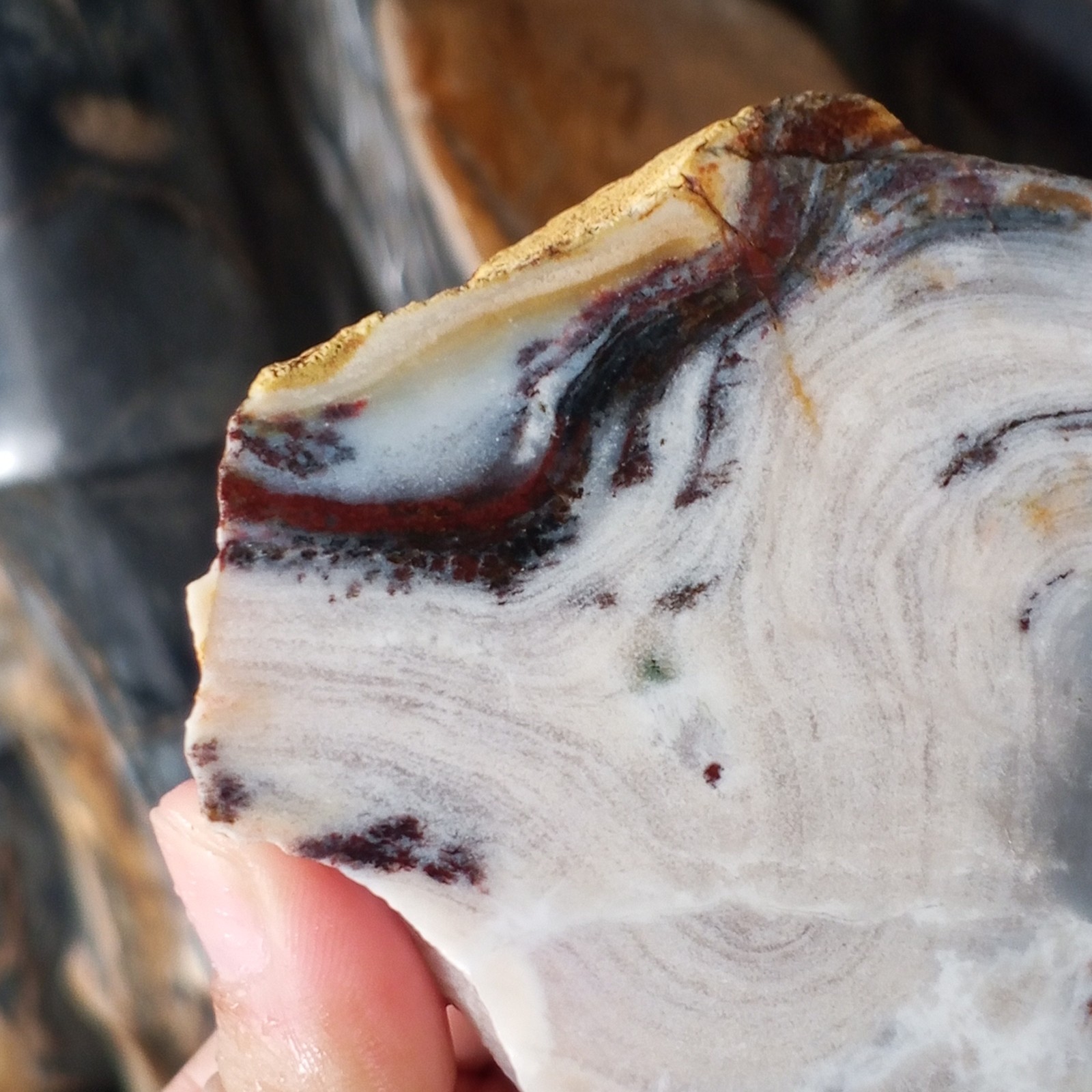 AMAZING RARE !! Slice Natural Japer Chalcedony, Jasper Polished Slab 249gr