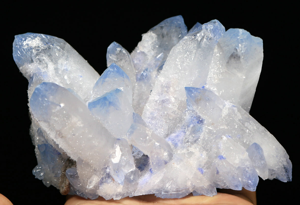 1.69lb Rare Beatiful Blue Tibetan Ghost phantom Quartz Crystal Cluster Specimen