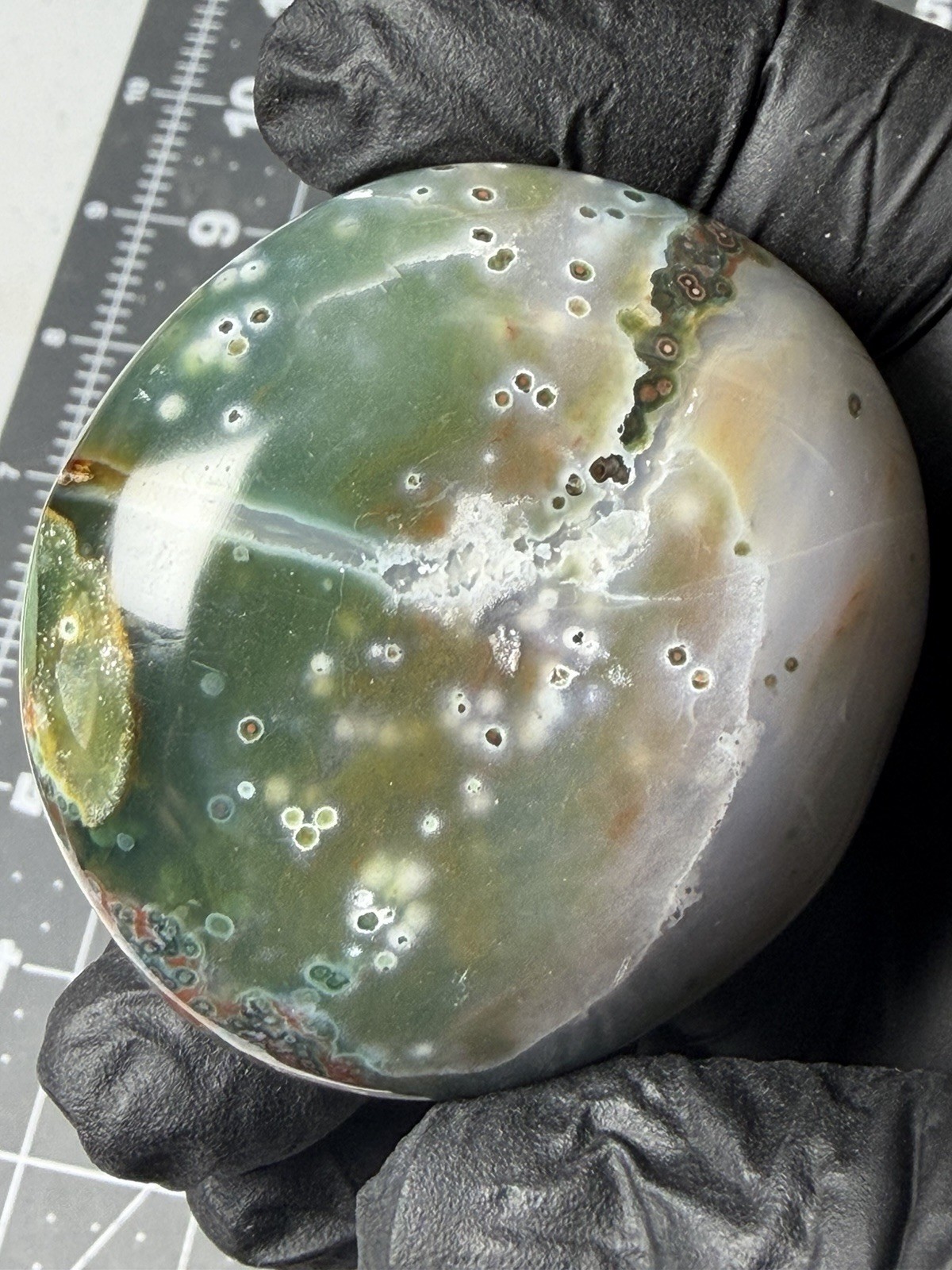 Gorgeous Ocean Jasper Palm Stone Orbs Marovato