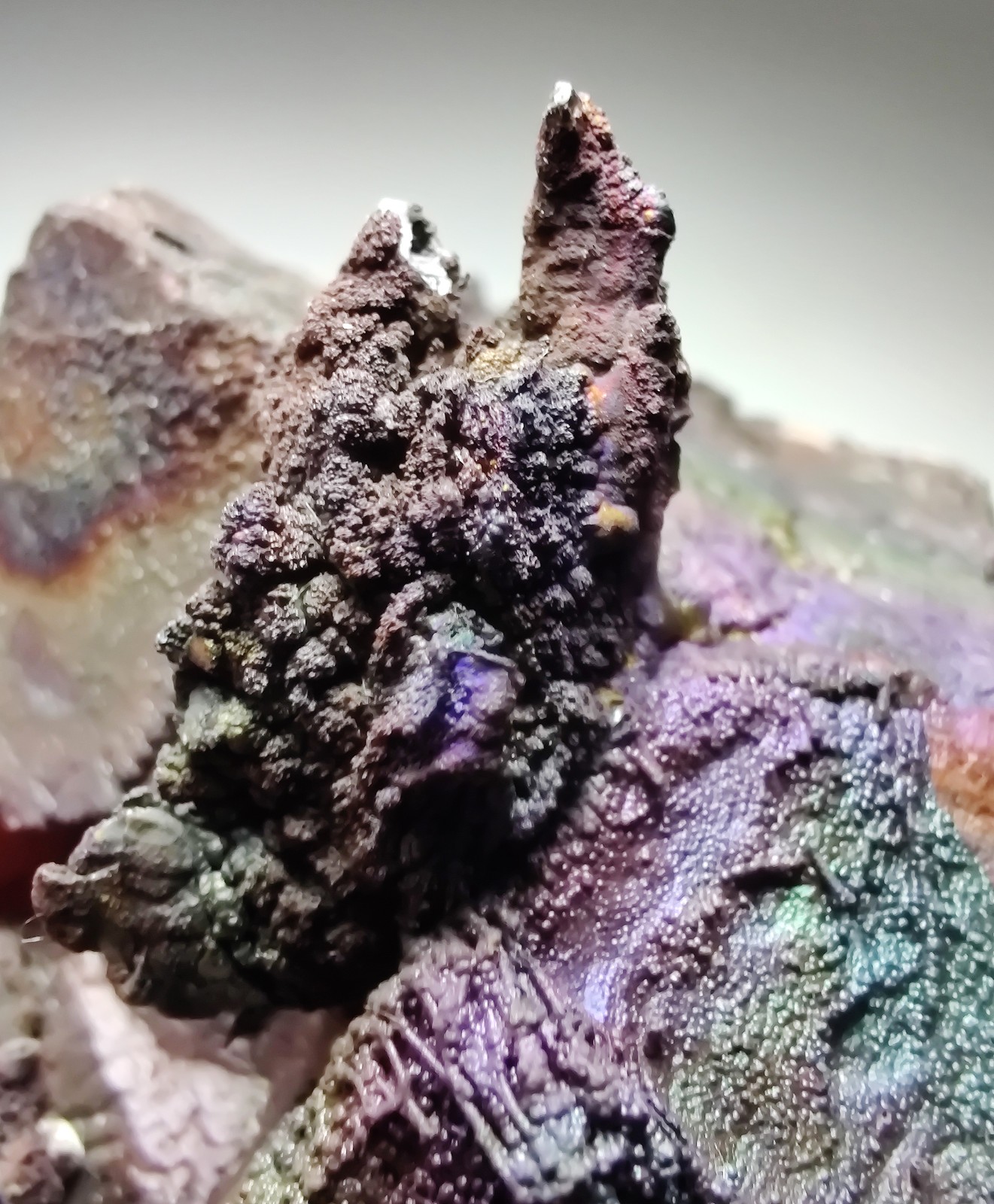 Skittles Hematite on Quartz, very nice. Graves Mountain, Georgia. 145 grams.